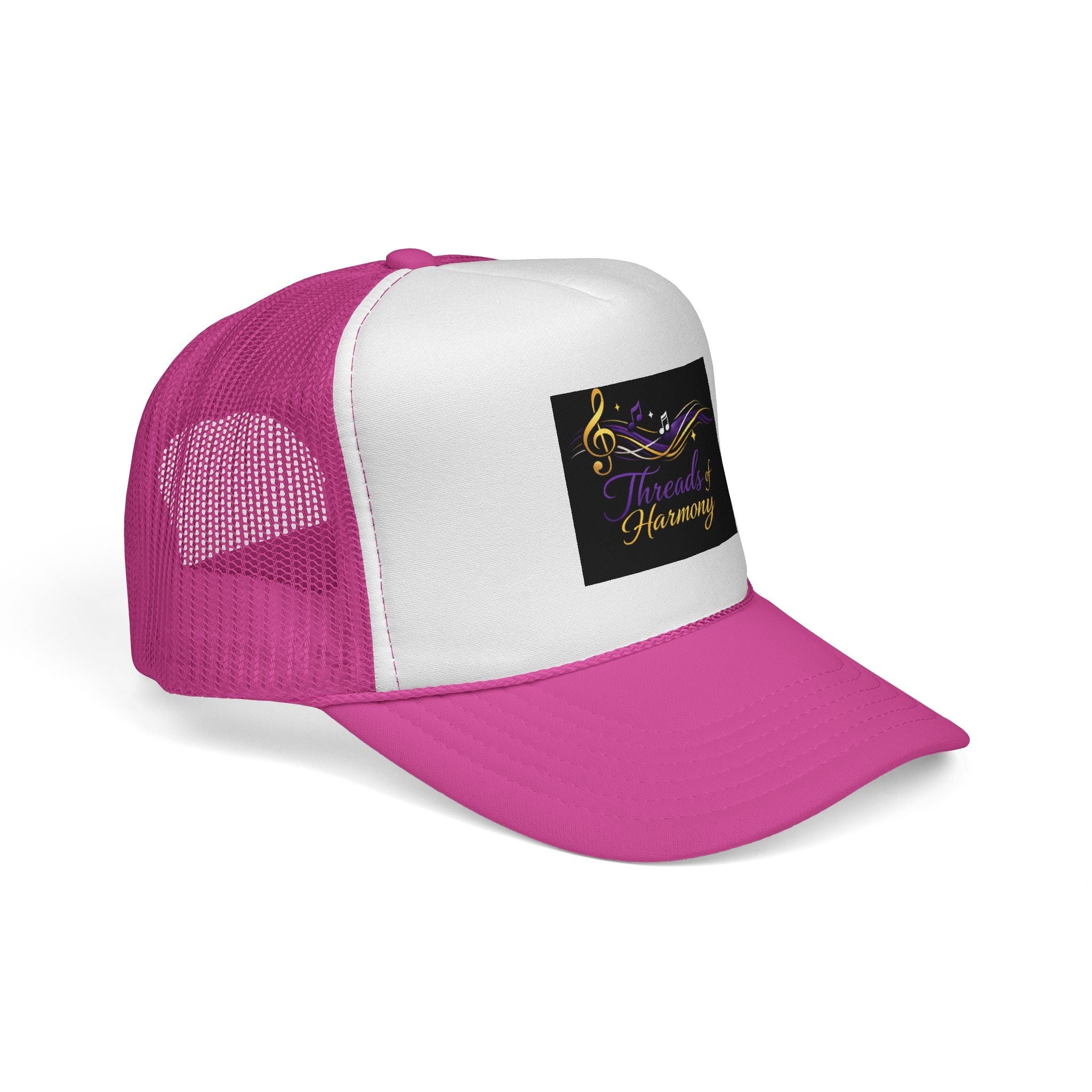 Trucker Cap — "Threads of Harmony" Music Note Embroidered Mesh Hat