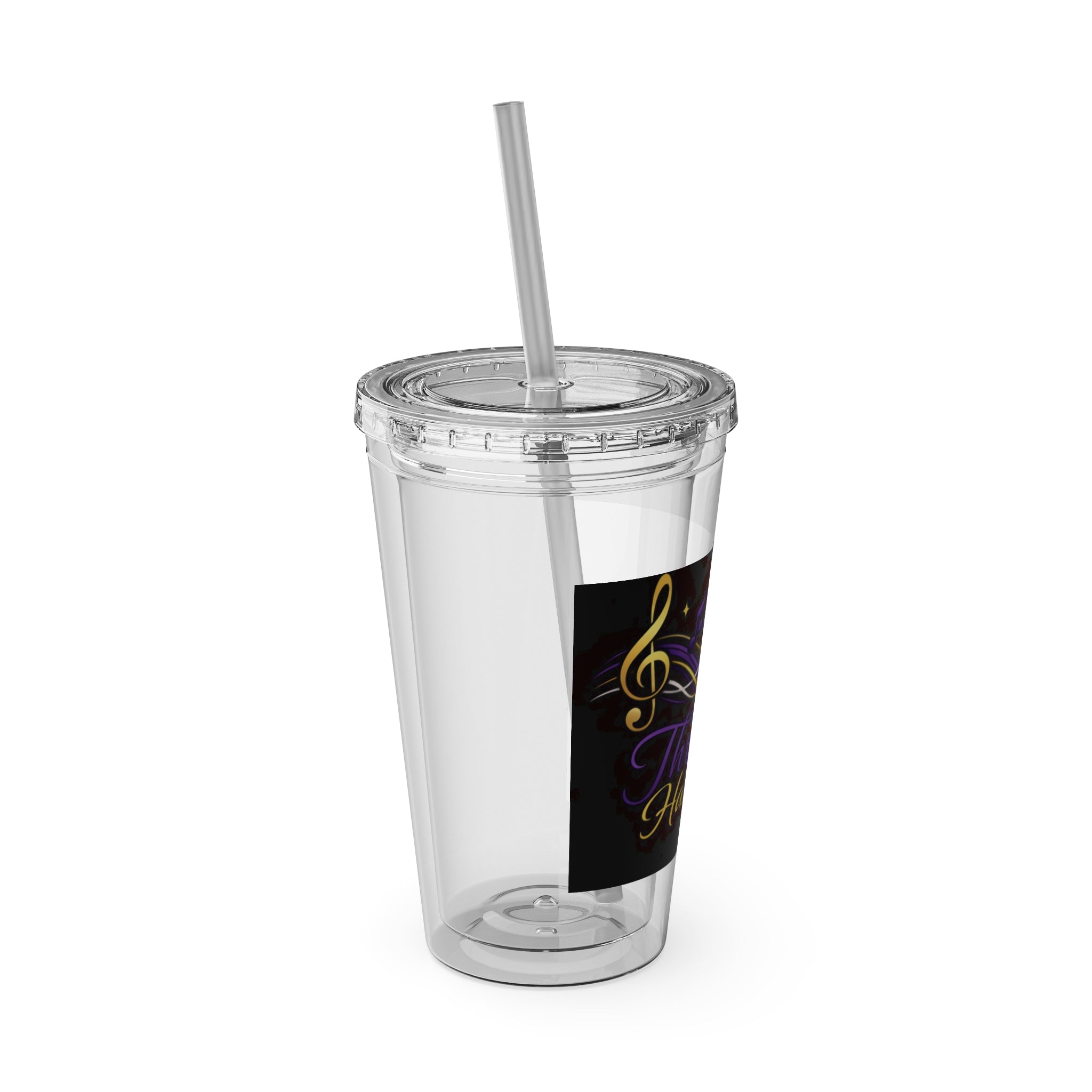 Thread & Harmony 16oz Tumbler with Straw – Music Note Graphic