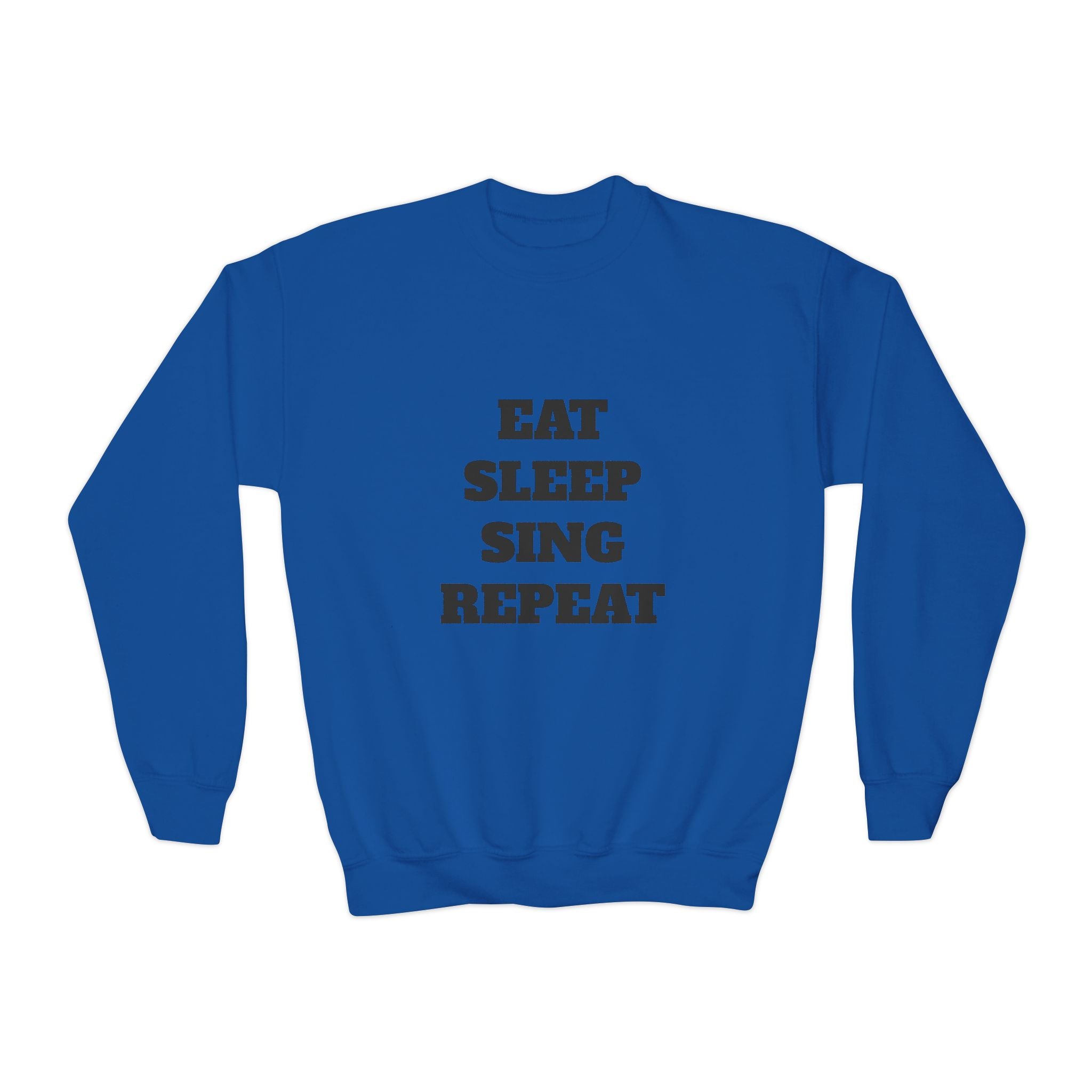 Youth Crewneck Sweatshirt – "Eat Sleep Sing Repeat" Kids Music Lover Pullover