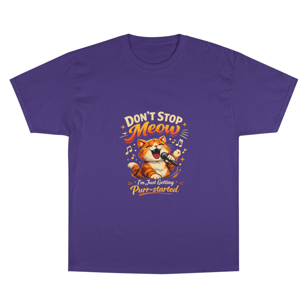 Don't Stop Meow T-Shirt — Funny Singing Cat Graphic Tee