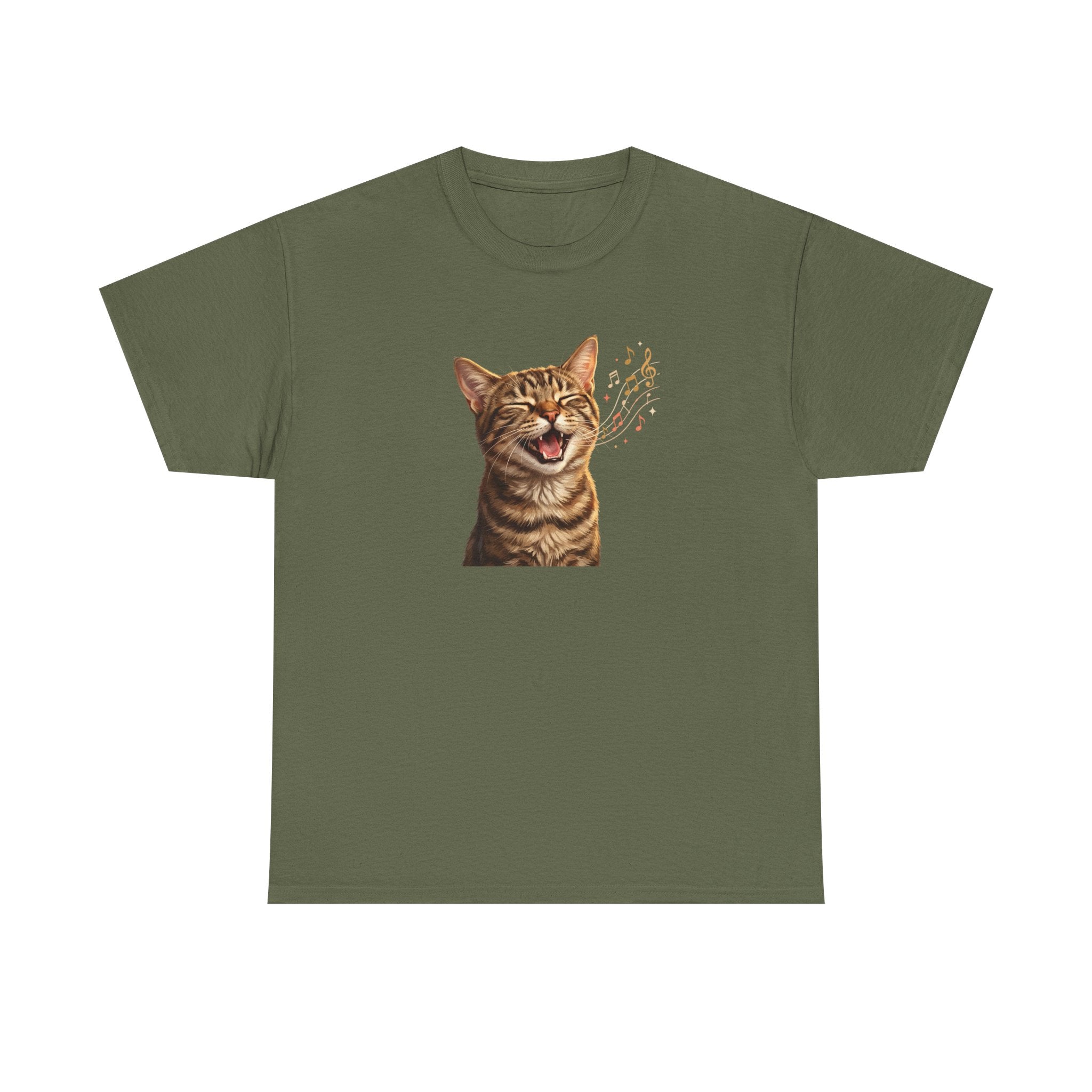 Laughing Tabby Cat T-Shirt — Cute Meowing Cat Graphic Tee
