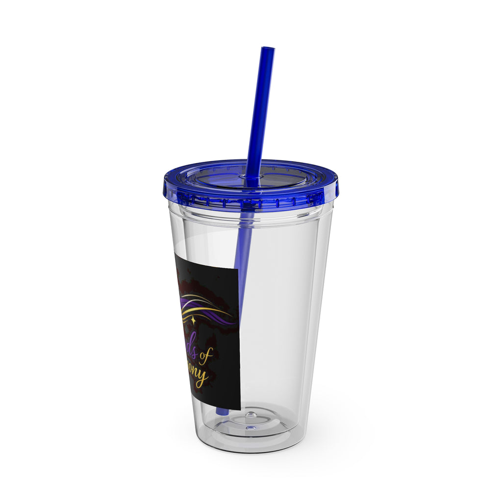 Thread & Harmony 16oz Tumbler with Straw – Music Note Graphic