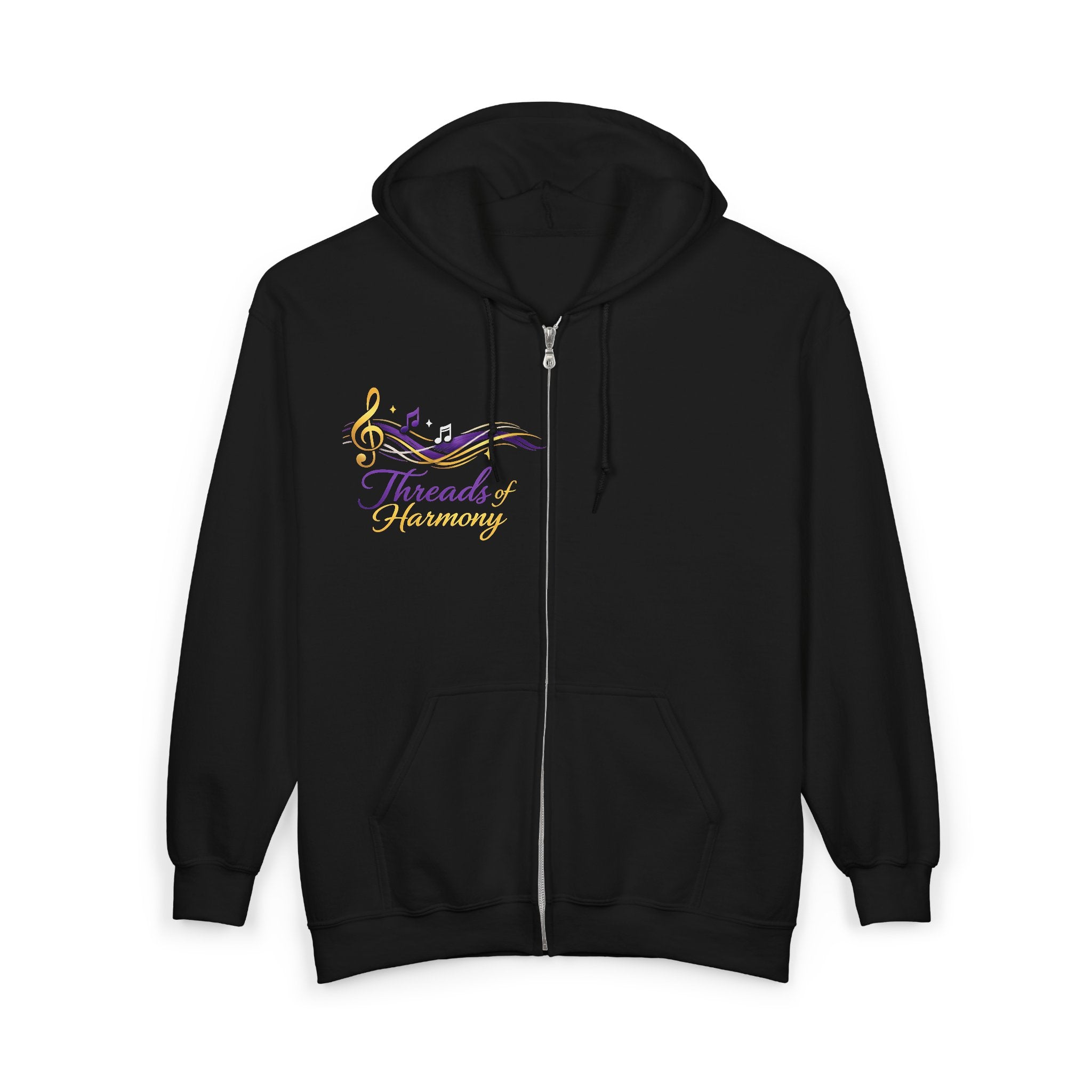 Threads of Harmony Zip Hoodie — Music Note Choir Apparel