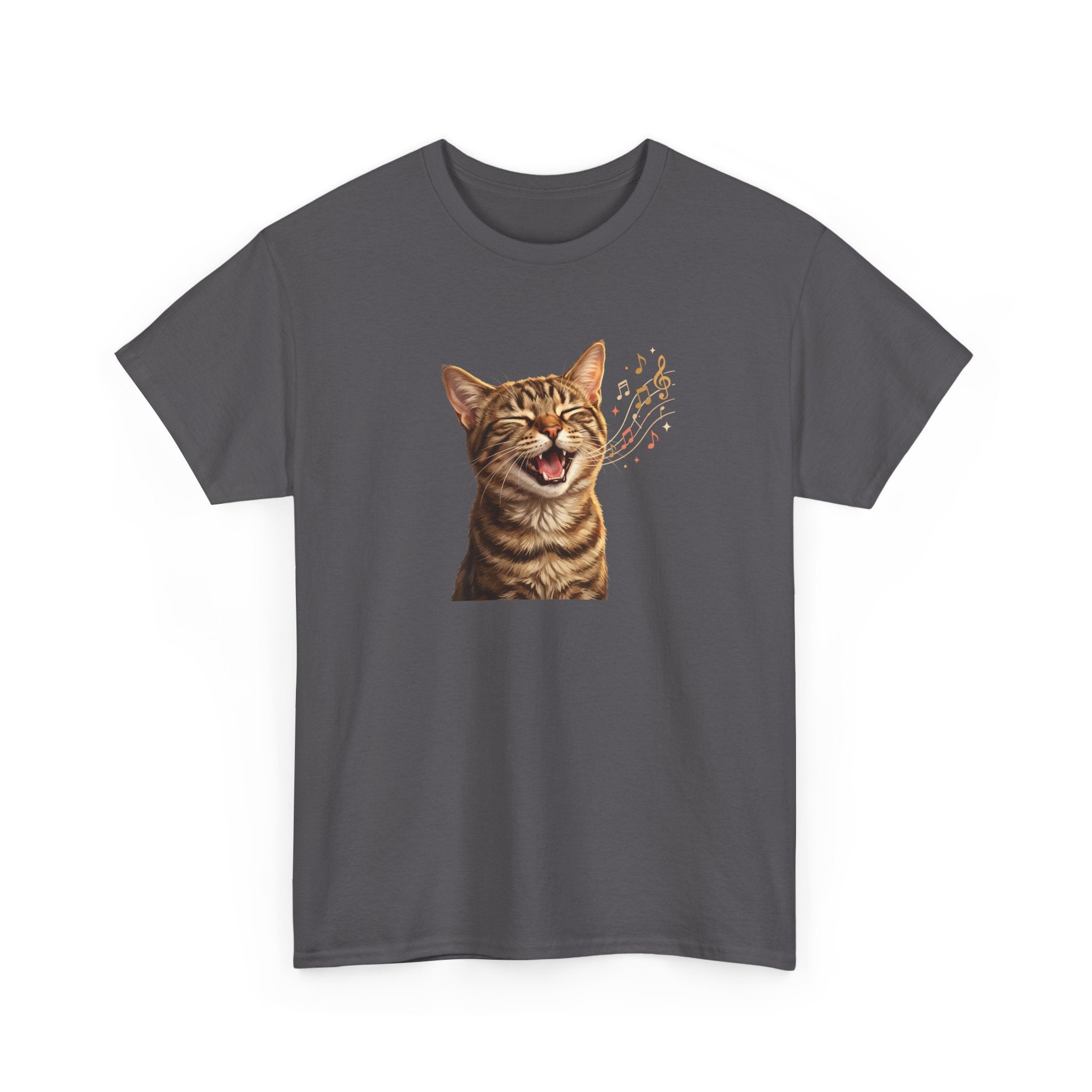 Laughing Tabby Cat T-Shirt — Cute Meowing Cat Graphic Tee