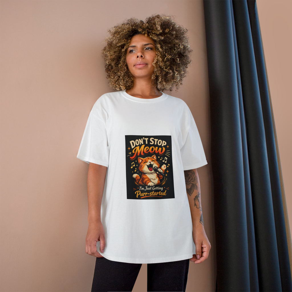 Don't Stop Meow T-Shirt — Funny Singing Cat Graphic Tee