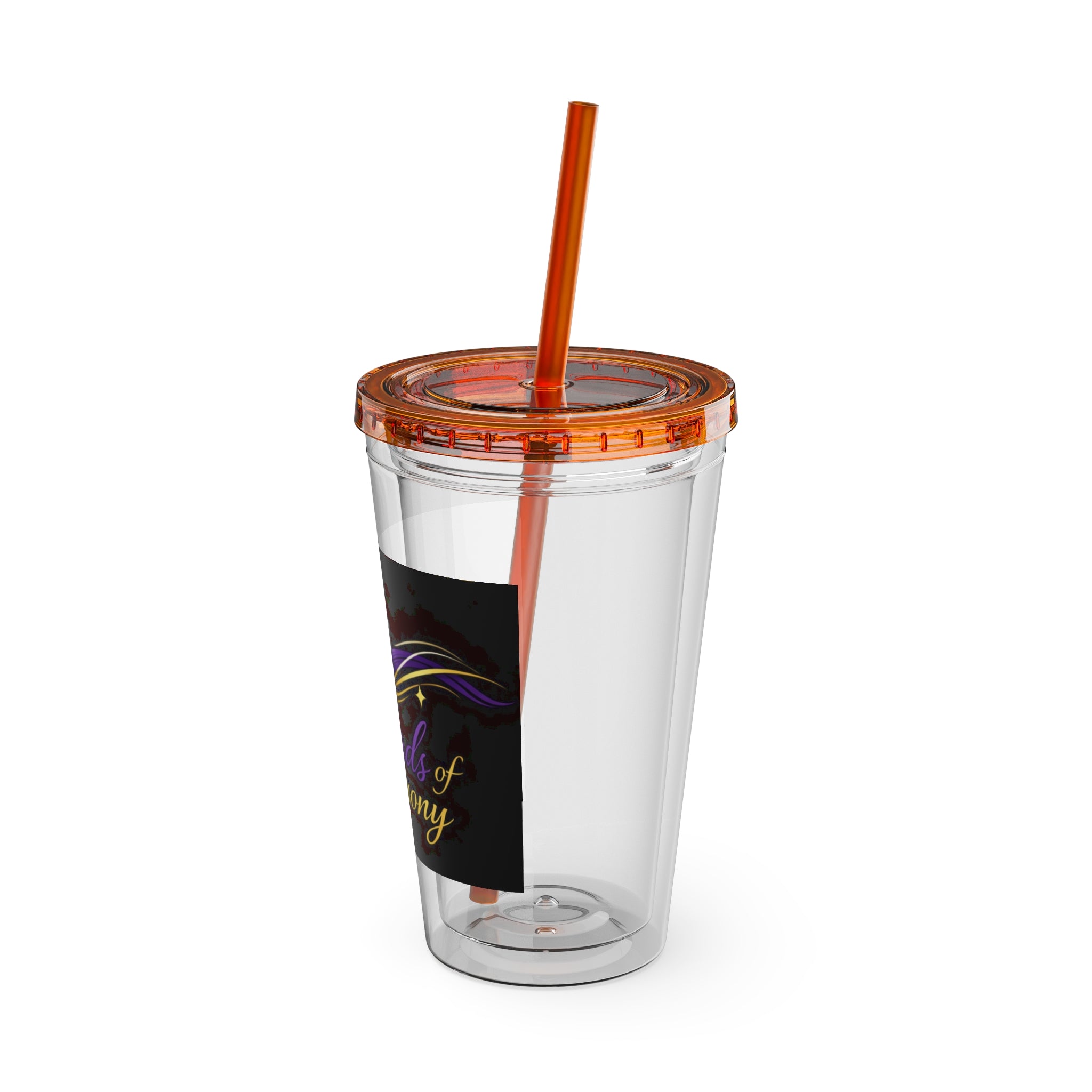 Thread & Harmony 16oz Tumbler with Straw – Music Note Graphic