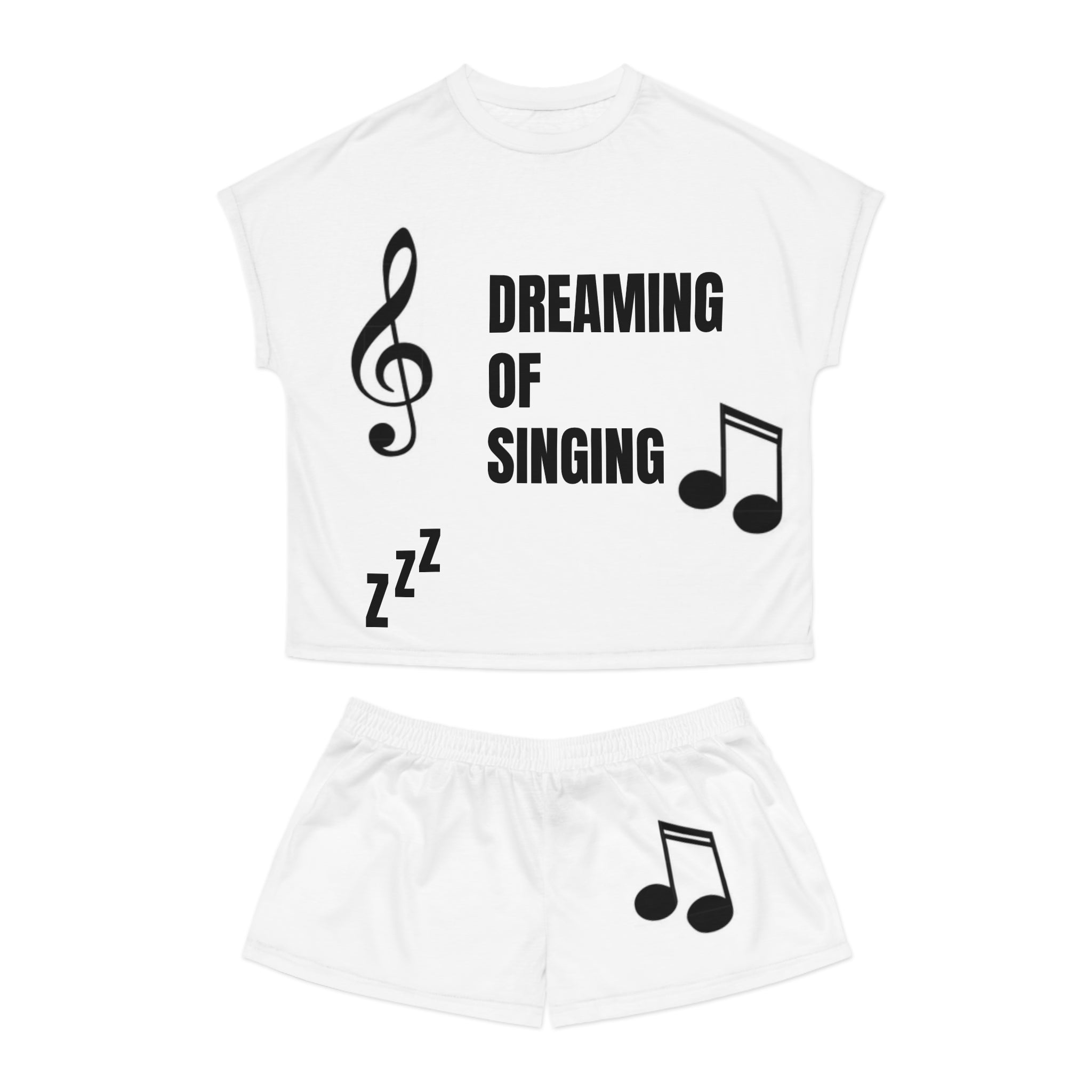 Dreaming of Singing Pajama Set — Women's Music Note Sleepwear