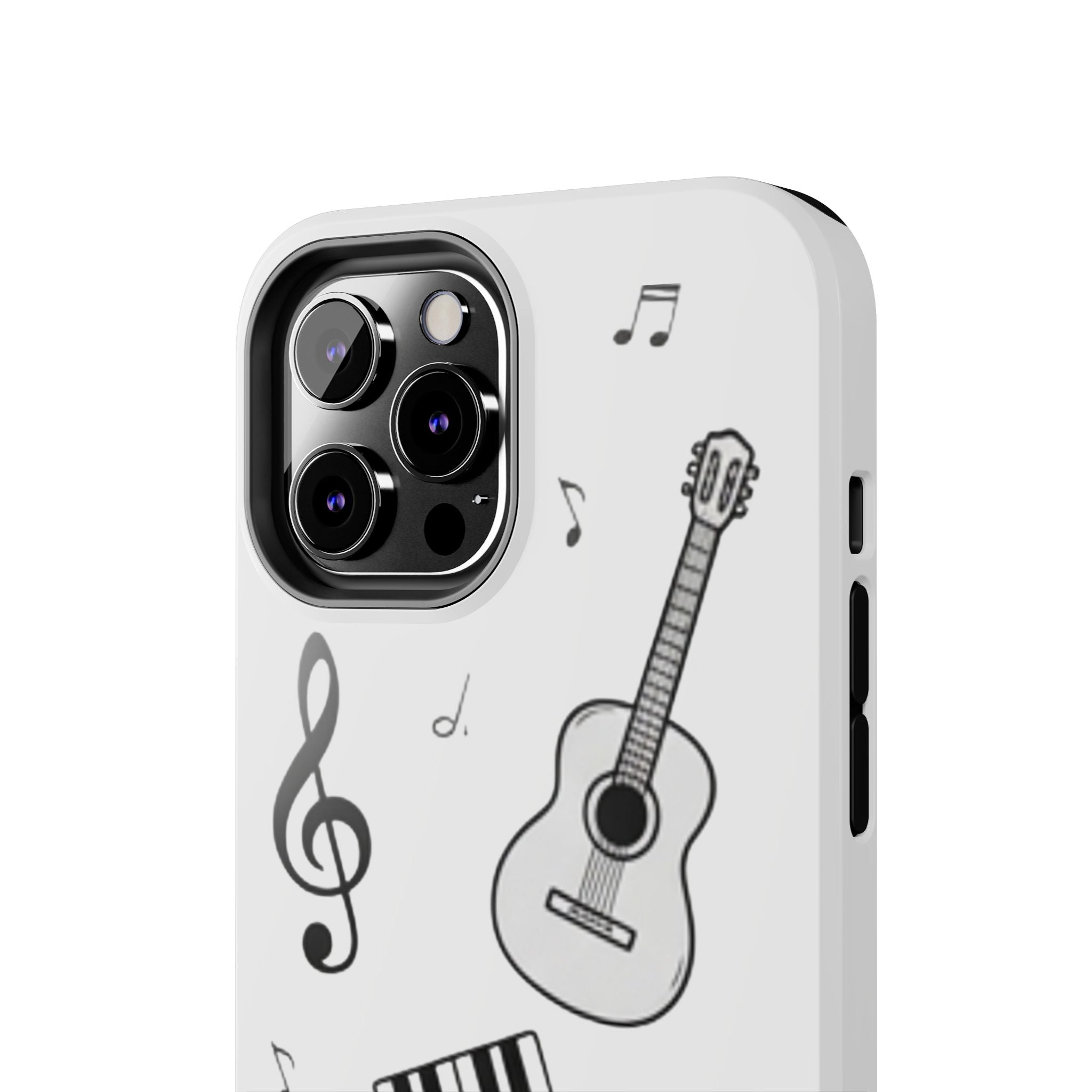 Black Music Icons Tough Phone Case | Guitar, Microphone, Keyboard, Headphones