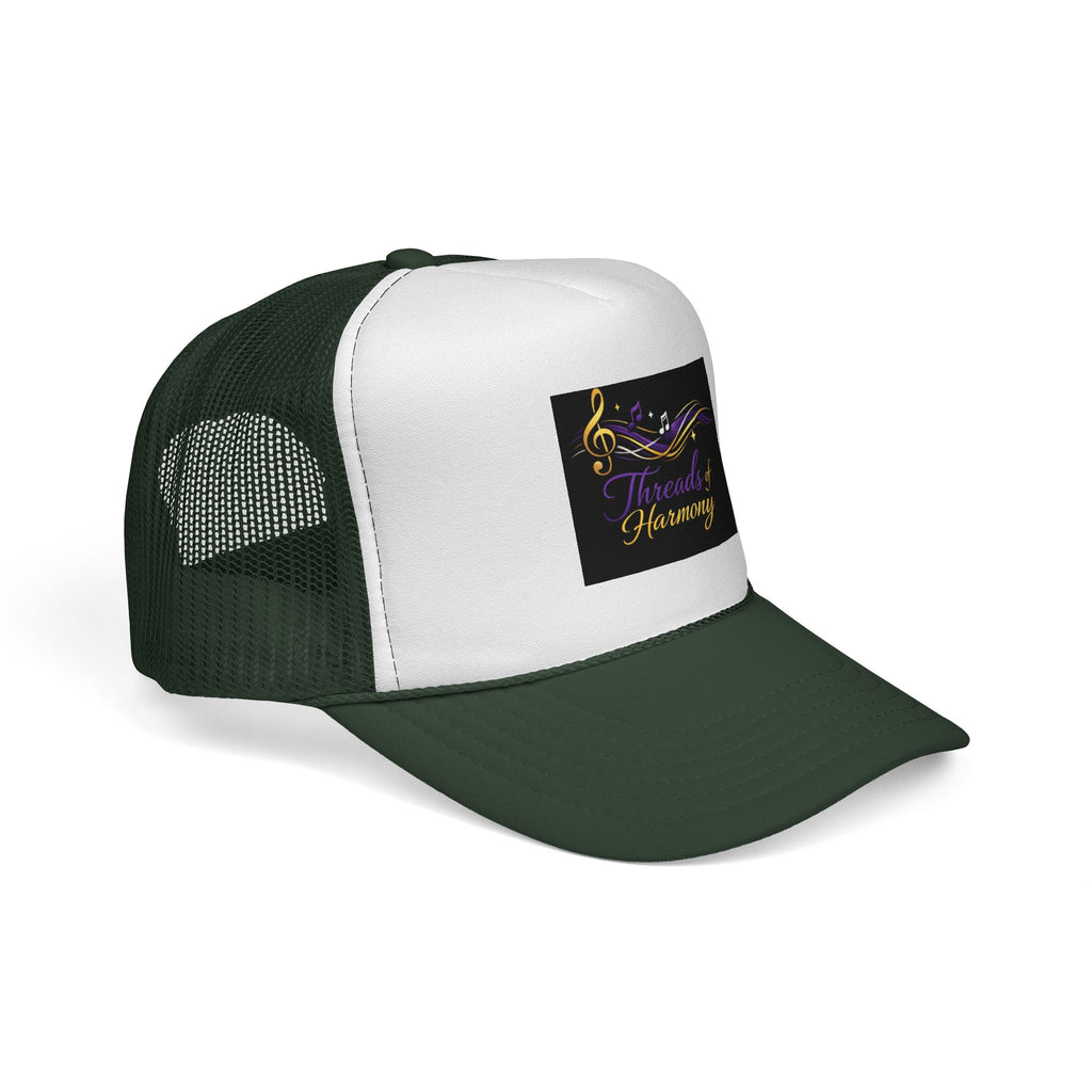 Trucker Cap — "Threads of Harmony" Music Note Embroidered Mesh Hat