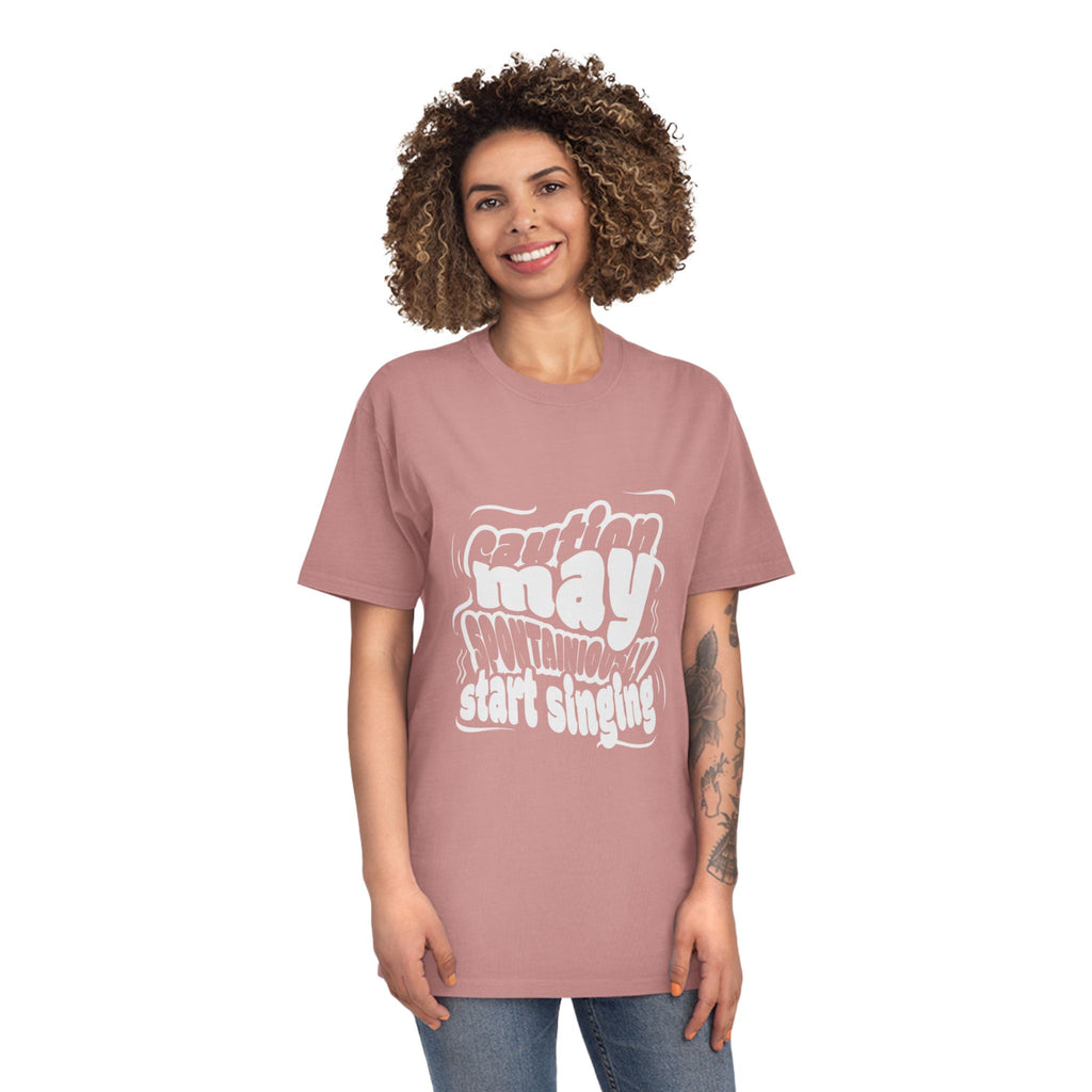 May Start Singing T-Shirt — Retro Wavy Text Graphic Tee