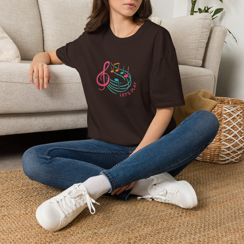 Let's Play Music T-Shirt — Colorful Treble Clef & Notes Graphic