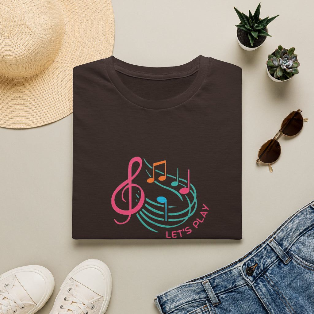 Let's Play Music T-Shirt — Colorful Treble Clef & Notes Graphic