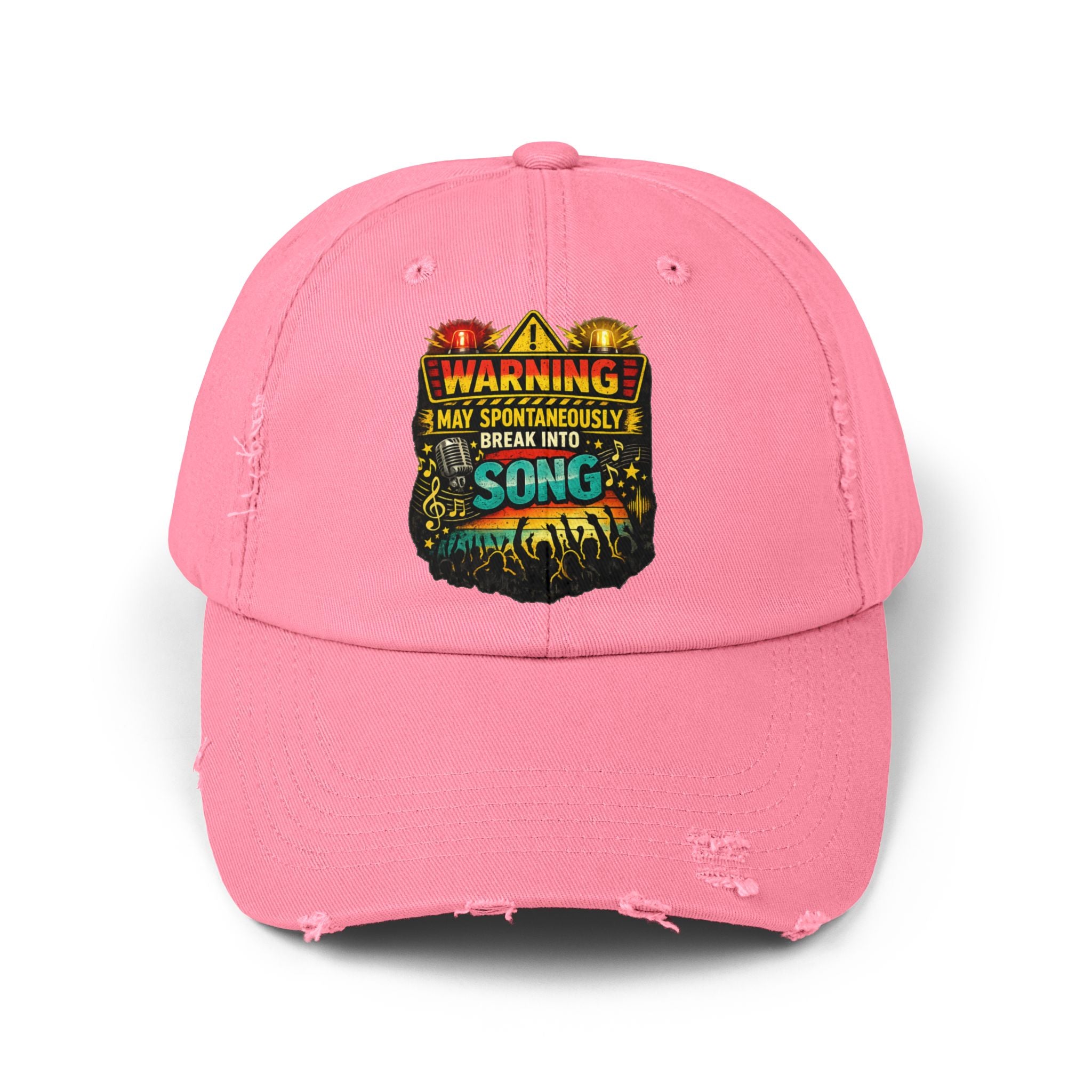 Distressed Cap — "Warning I May Spontaneously Break Into Song" Music Lover Hat