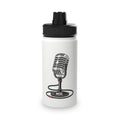 Vintage Microphone Stainless Steel Water Bottle – Retro Mic Design Sports Lid