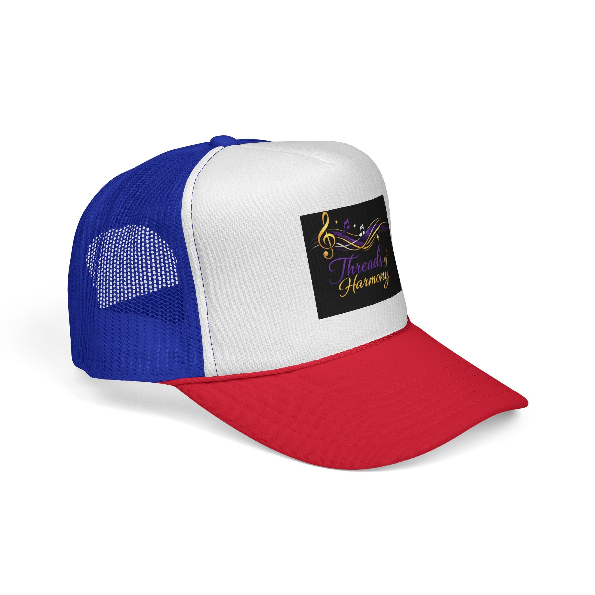 Trucker Cap — "Threads of Harmony" Music Note Embroidered Mesh Hat