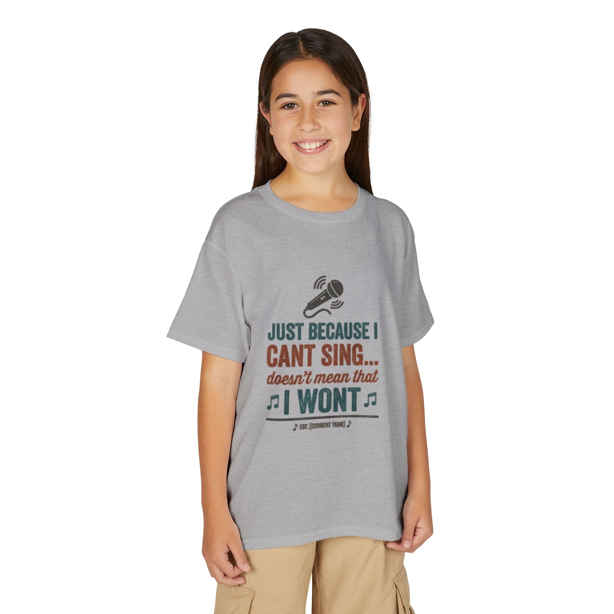 Youth T-Shirt — "Just Because I Can't Sing... Doesn't Mean That I Won't" Funny Singing Tee