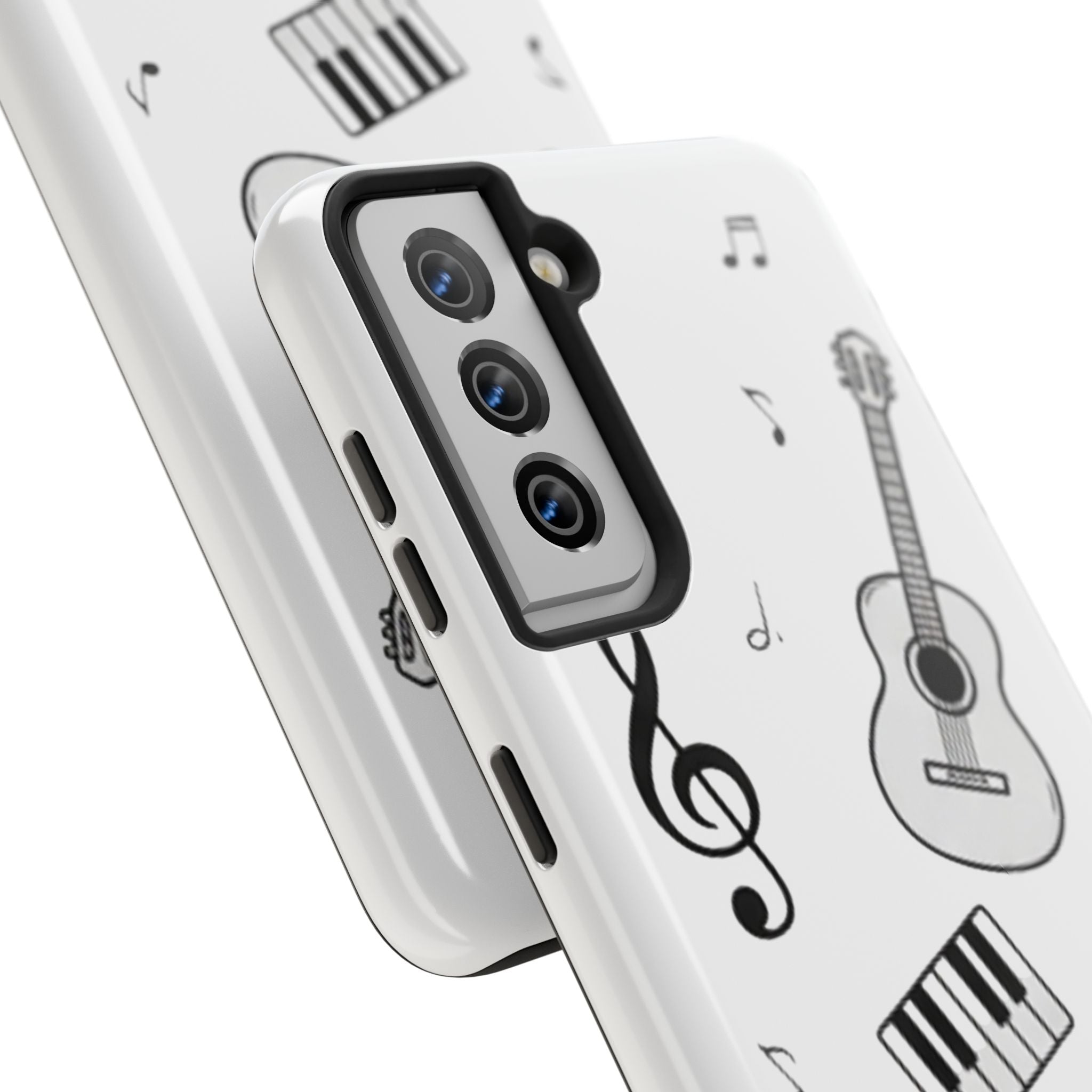 Black Music Icons Tough Phone Case | Guitar, Microphone, Keyboard, Headphones