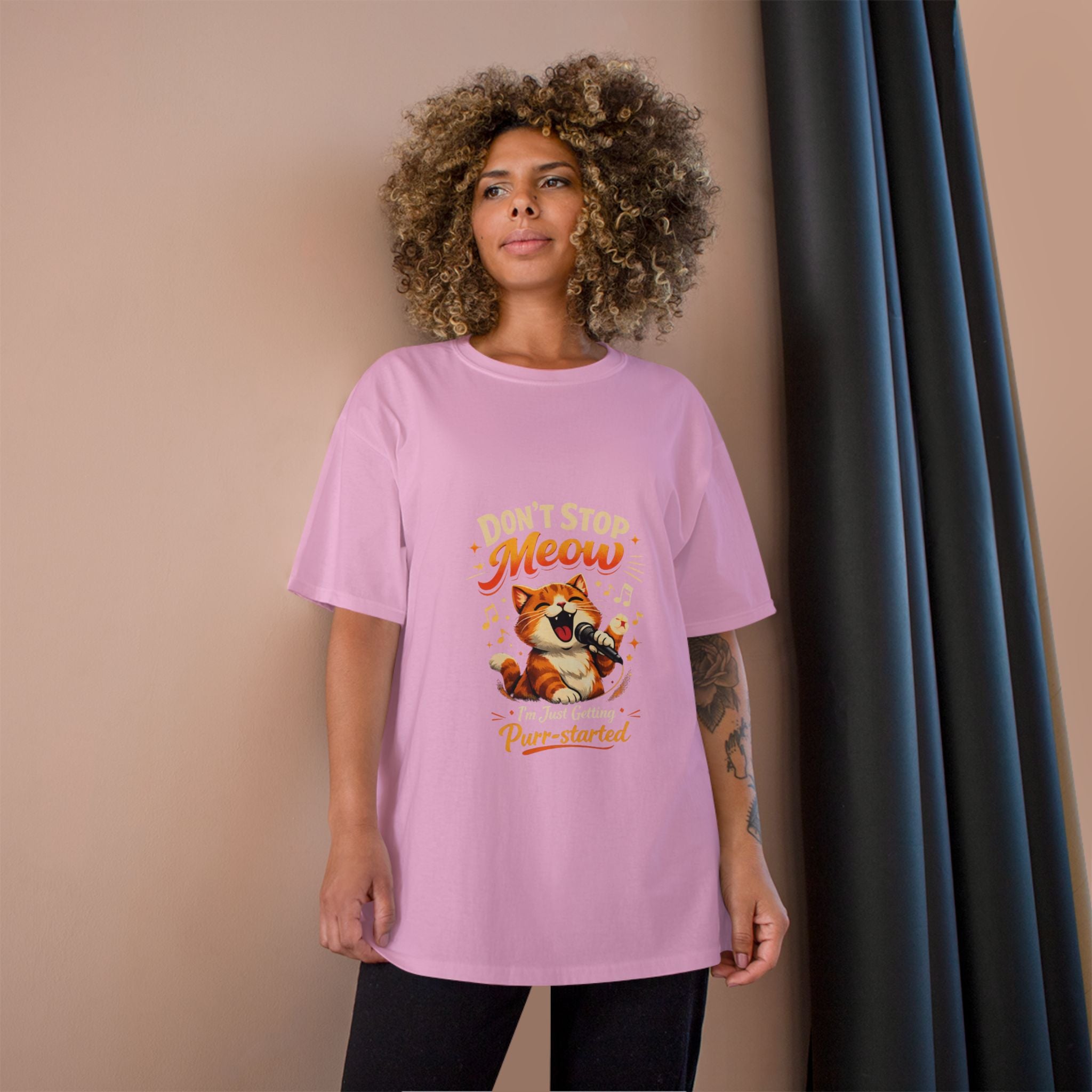 Don't Stop Meow T-Shirt — Funny Singing Cat Graphic Tee