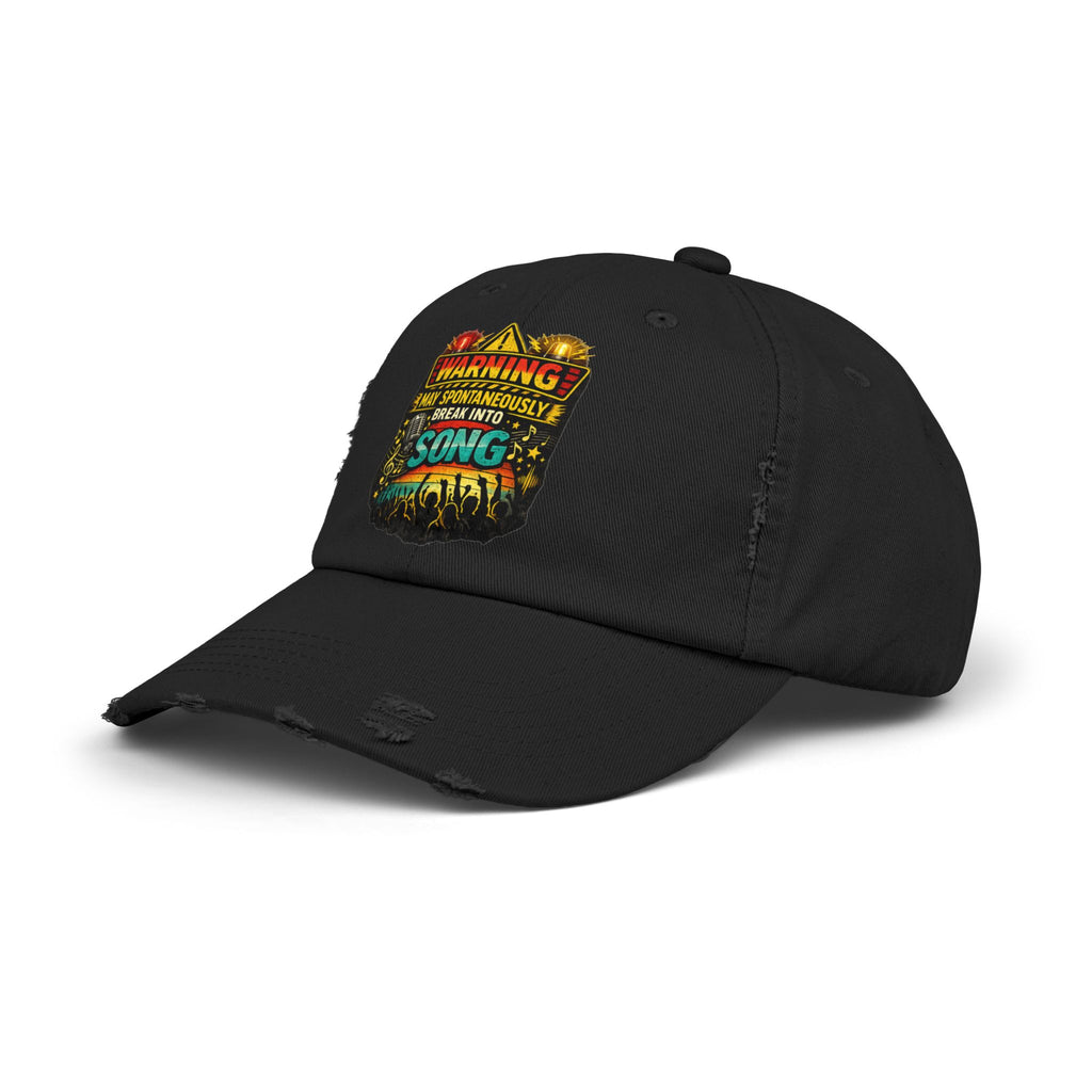 Distressed Cap — "Warning I May Spontaneously Break Into Song" Music Lover Hat