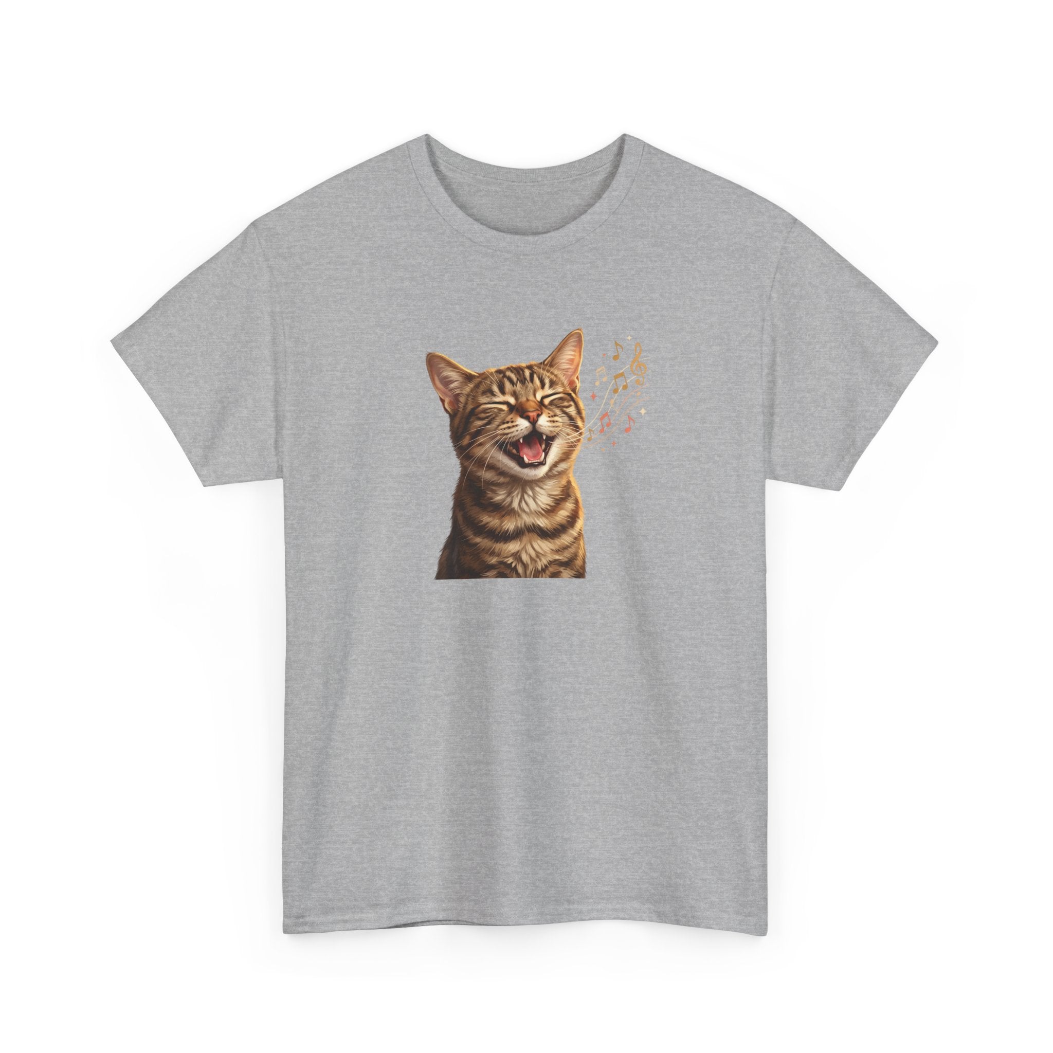 Laughing Tabby Cat T-Shirt — Cute Meowing Cat Graphic Tee