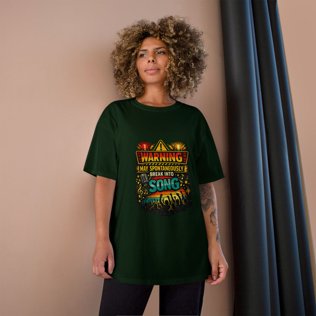 Warning I May Spontaneously Break Into Song T-Shirt — Funny Music Lover Tee