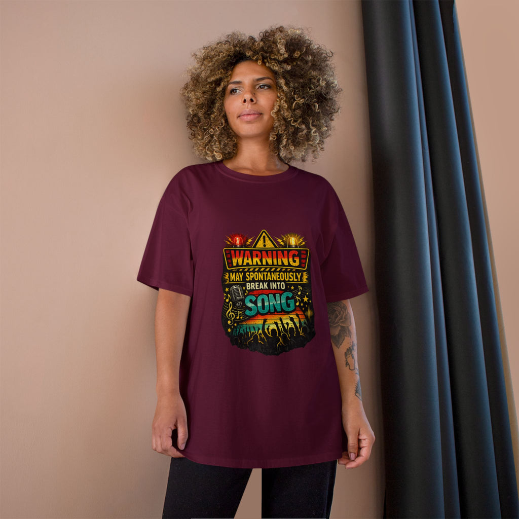 Warning I May Spontaneously Break Into Song T-Shirt — Funny Music Lover Tee