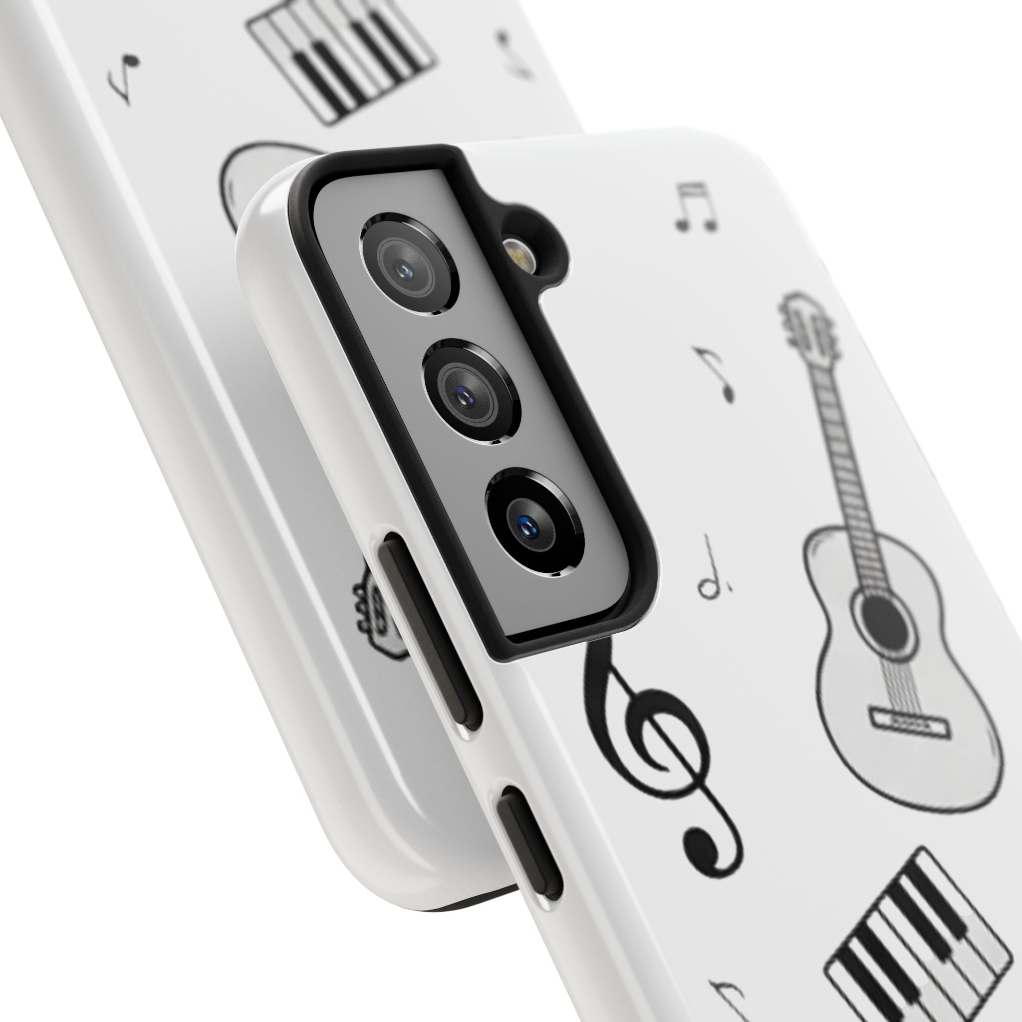 Black Music Icons Tough Phone Case | Guitar, Microphone, Keyboard, Headphones