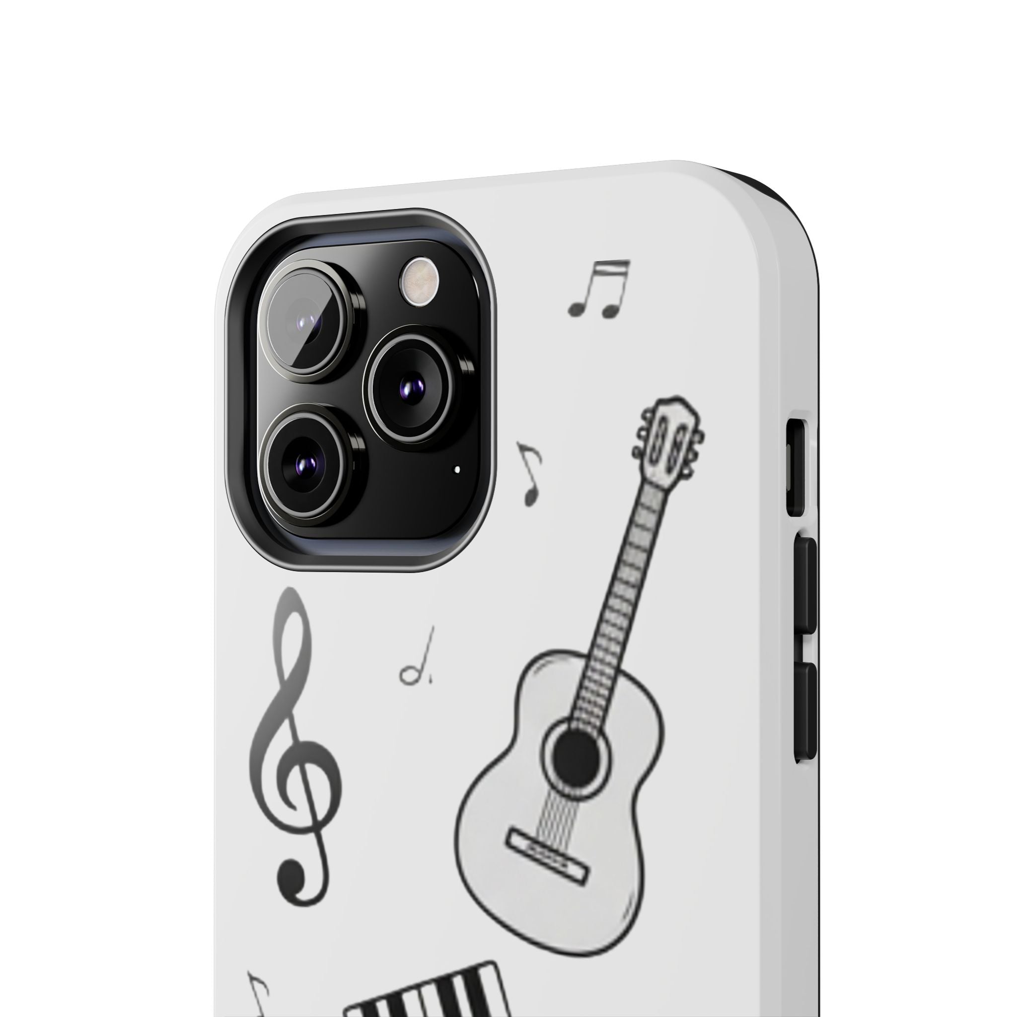Black Music Icons Tough Phone Case | Guitar, Microphone, Keyboard, Headphones