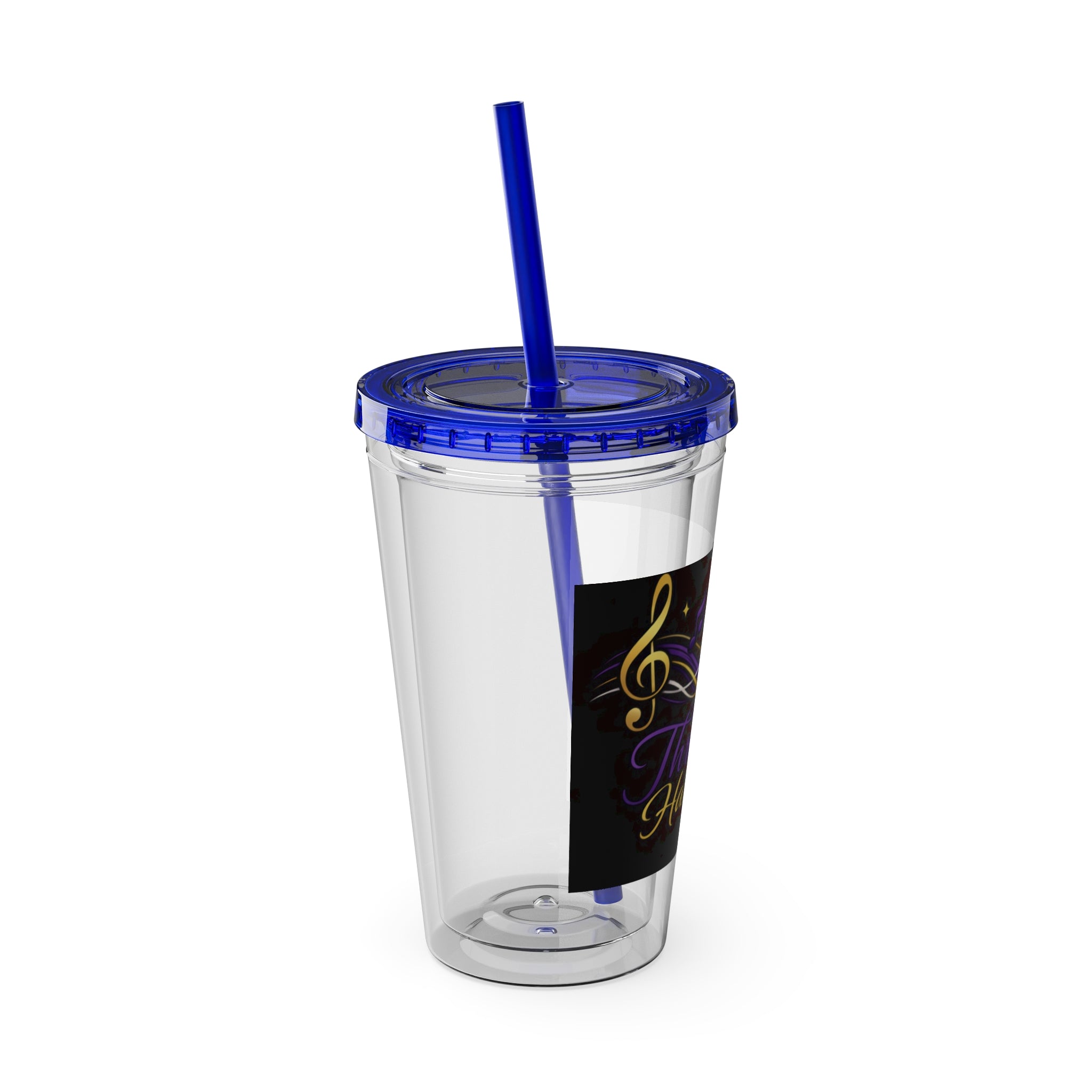 Thread & Harmony 16oz Tumbler with Straw – Music Note Graphic