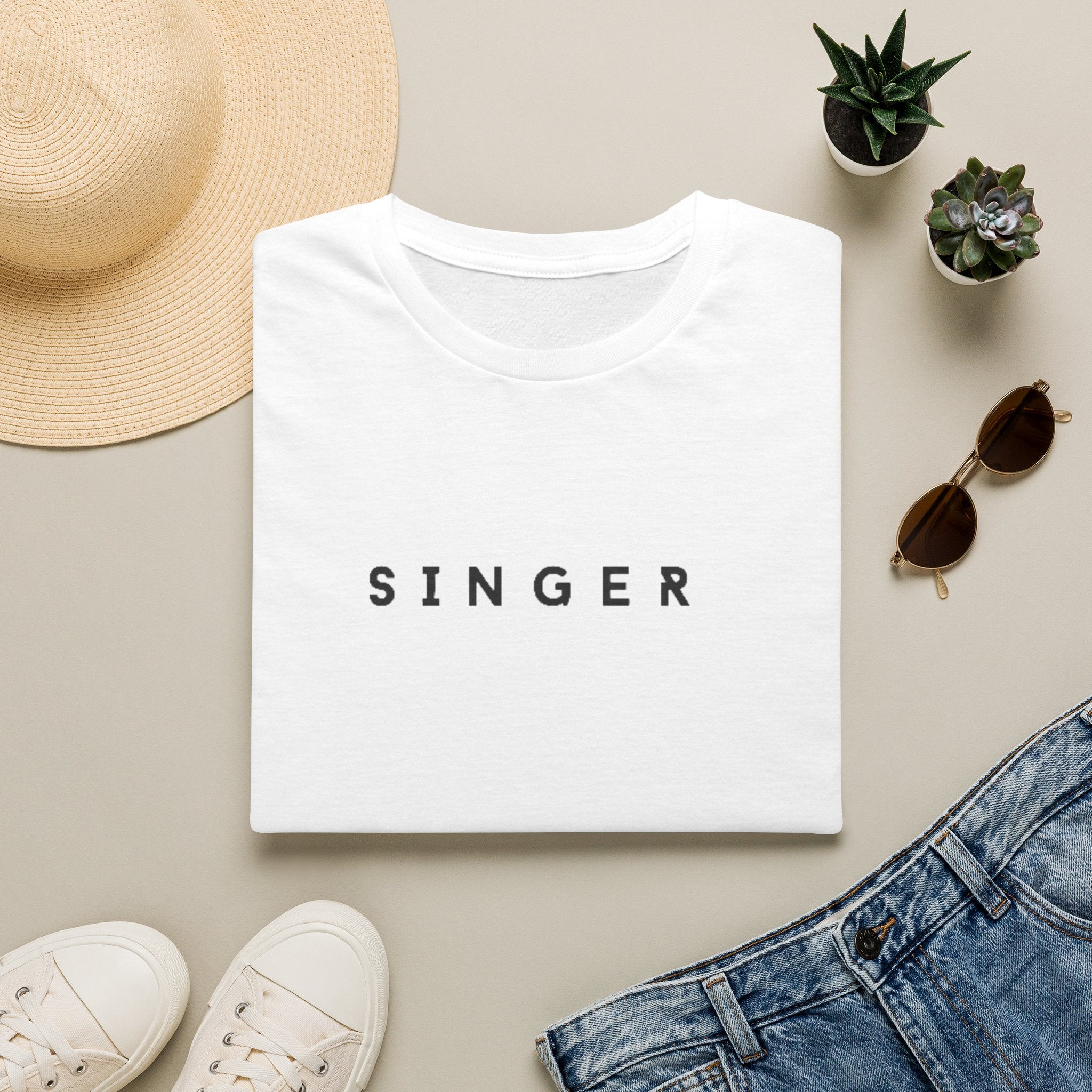 Singer T-Shirt — Minimalist Musician Tee for Singers & Vocalists