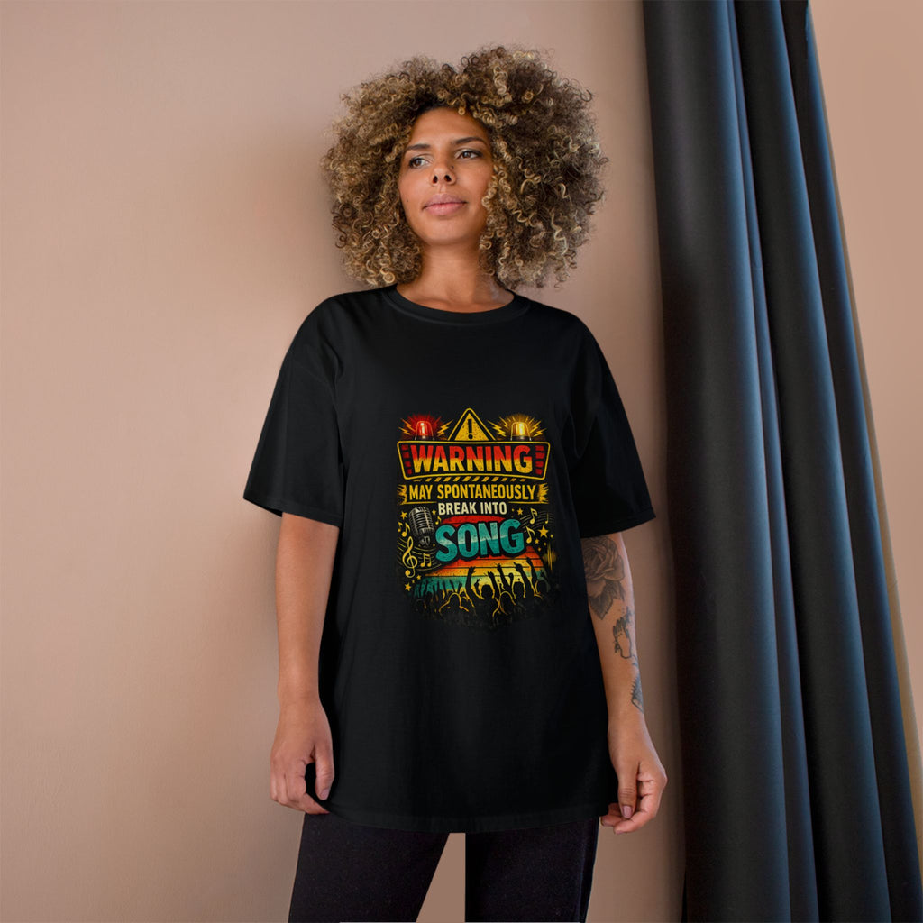 Warning I May Spontaneously Break Into Song T-Shirt — Funny Music Lover Tee