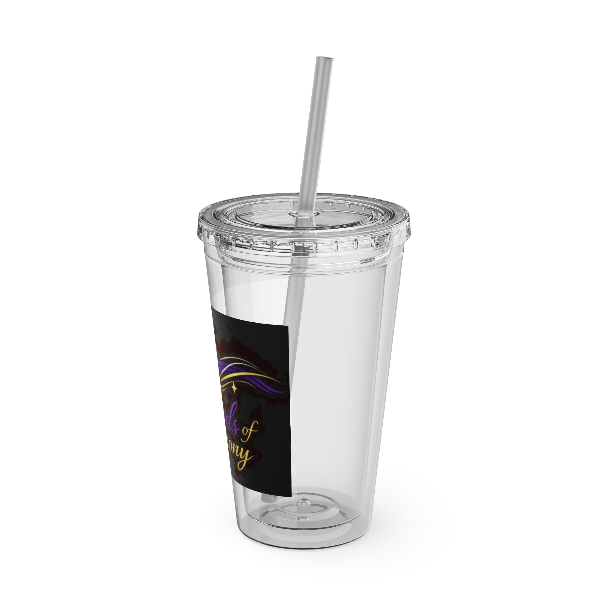 Thread & Harmony 16oz Tumbler with Straw – Music Note Graphic