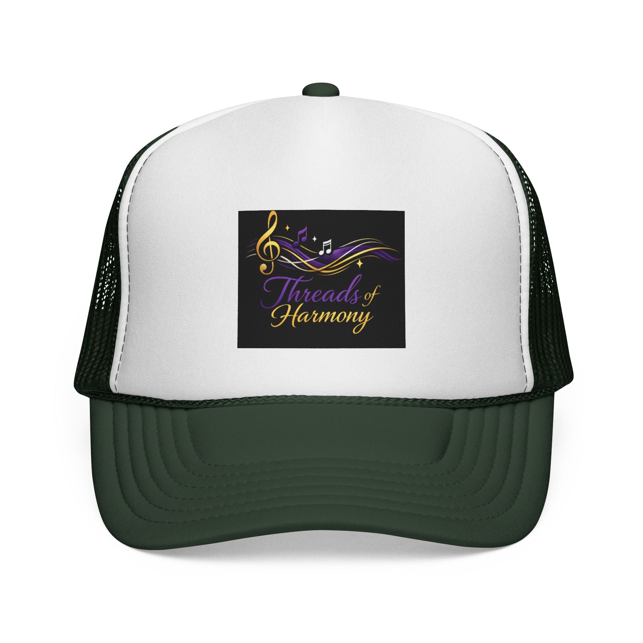 Trucker Cap — "Threads of Harmony" Music Note Embroidered Mesh Hat