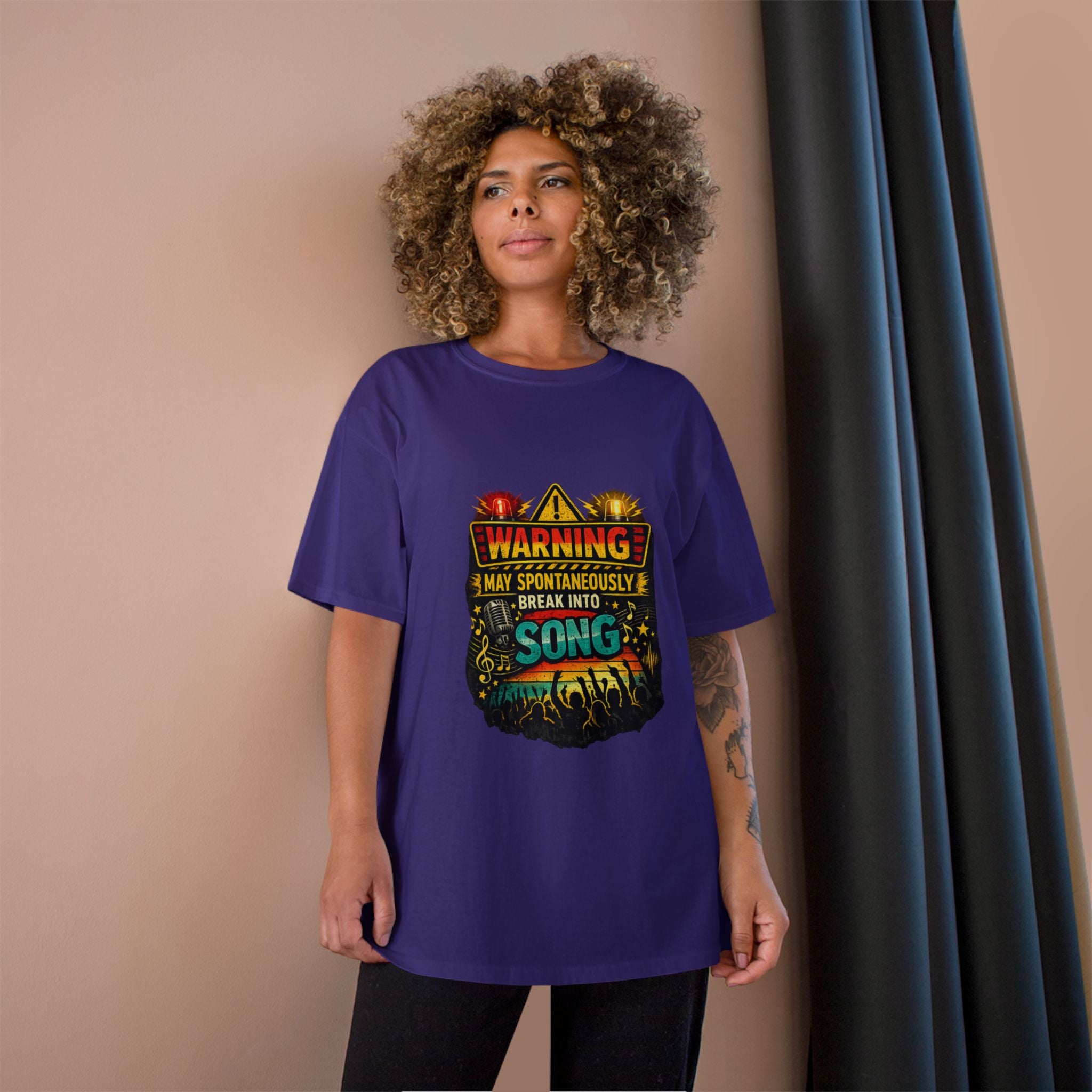Warning I May Spontaneously Break Into Song T-Shirt — Funny Music Lover Tee