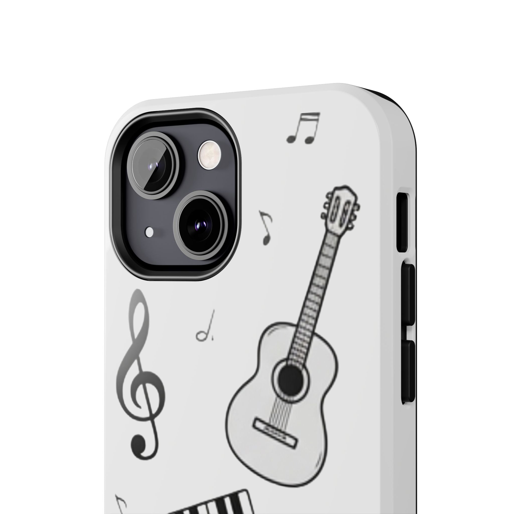 Black Music Icons Tough Phone Case | Guitar, Microphone, Keyboard, Headphones