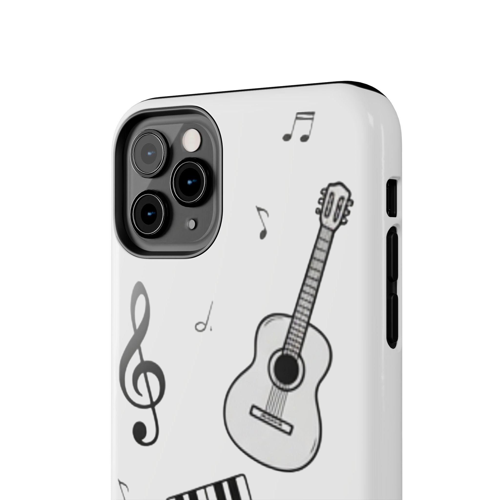 Black Music Icons Tough Phone Case | Guitar, Microphone, Keyboard, Headphones