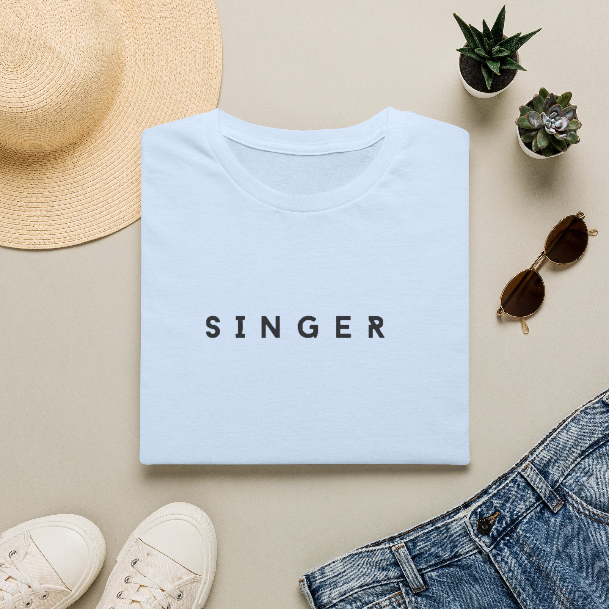 Singer T-Shirt — Minimalist Musician Tee for Singers & Vocalists