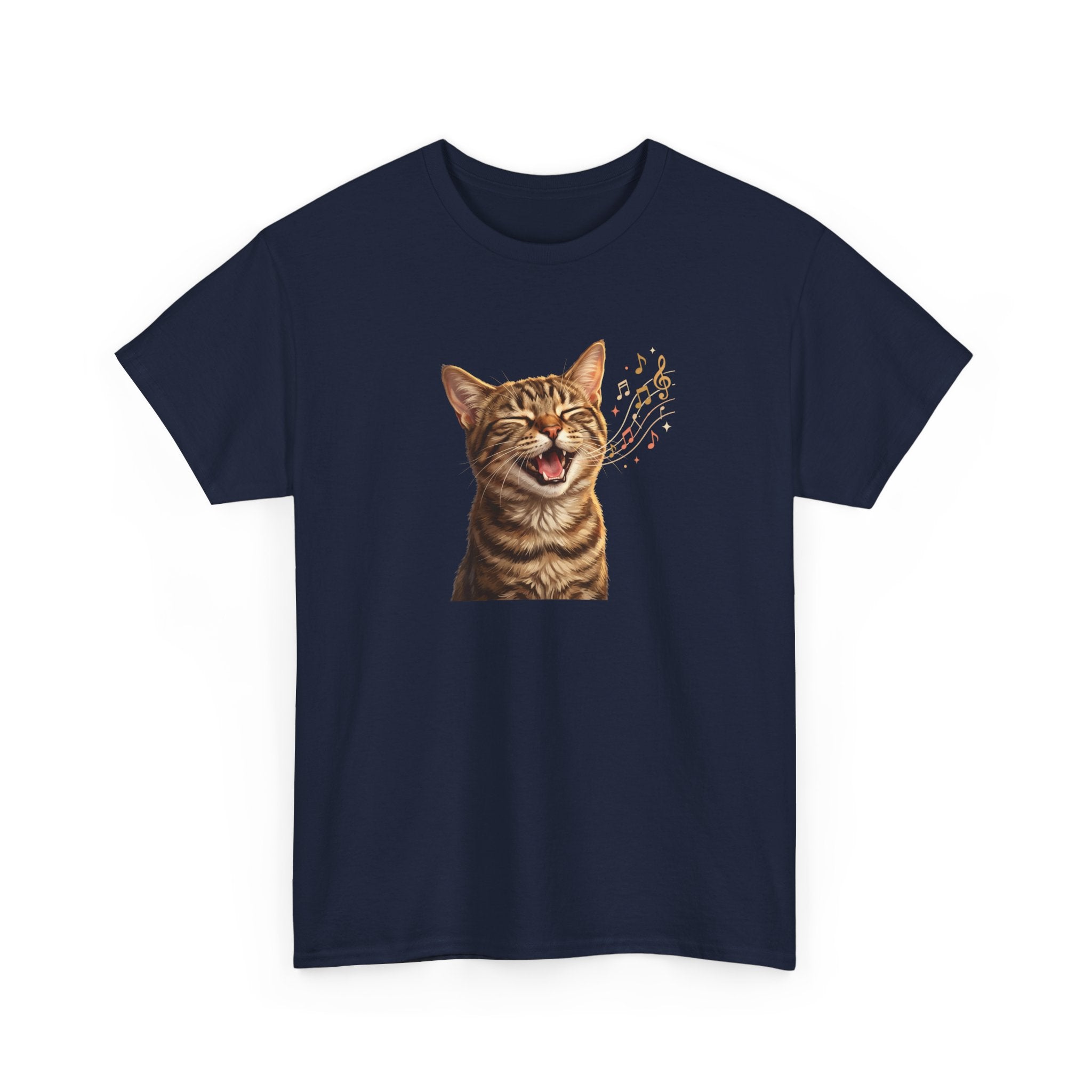 Laughing Tabby Cat T-Shirt — Cute Meowing Cat Graphic Tee