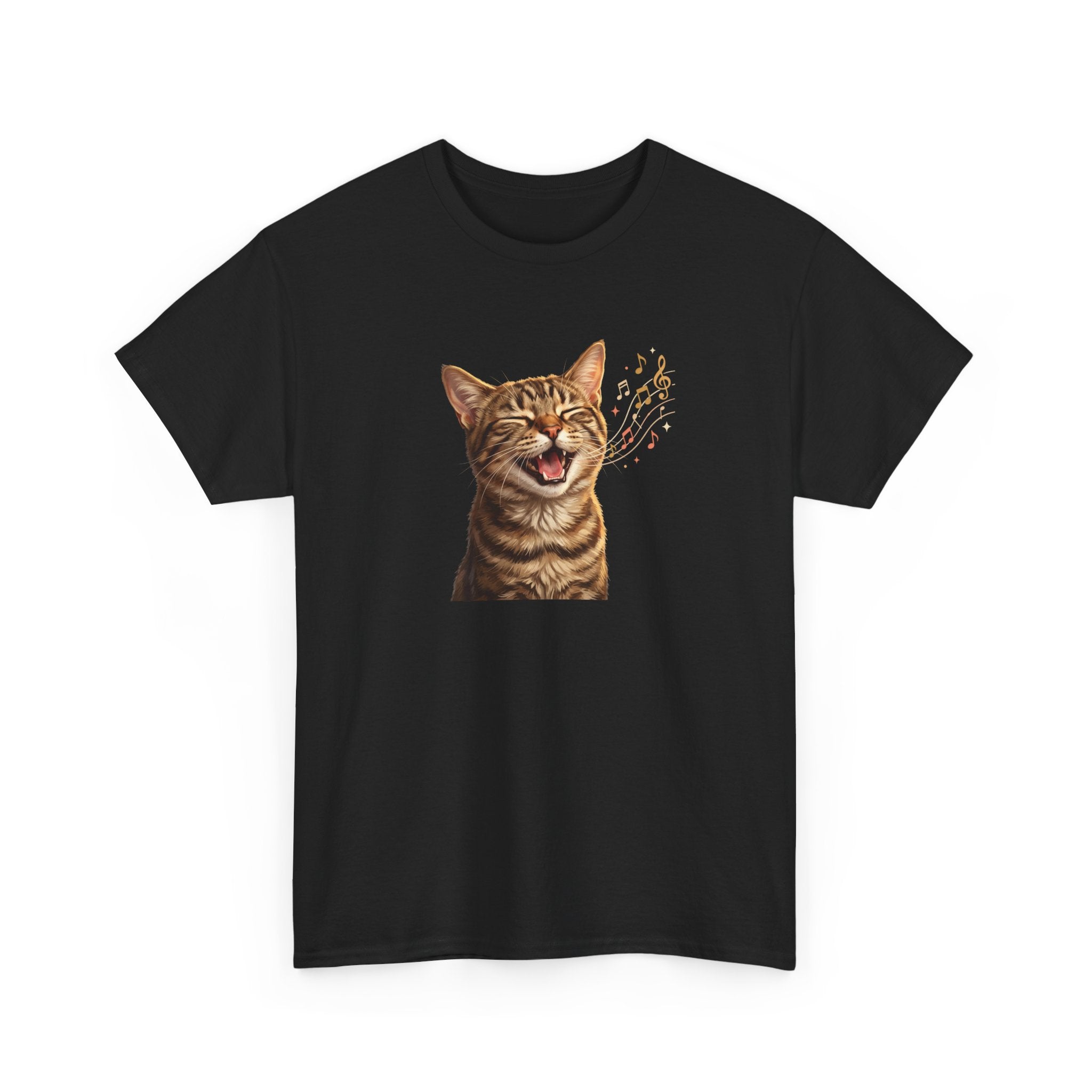 Laughing Tabby Cat T-Shirt — Cute Meowing Cat Graphic Tee