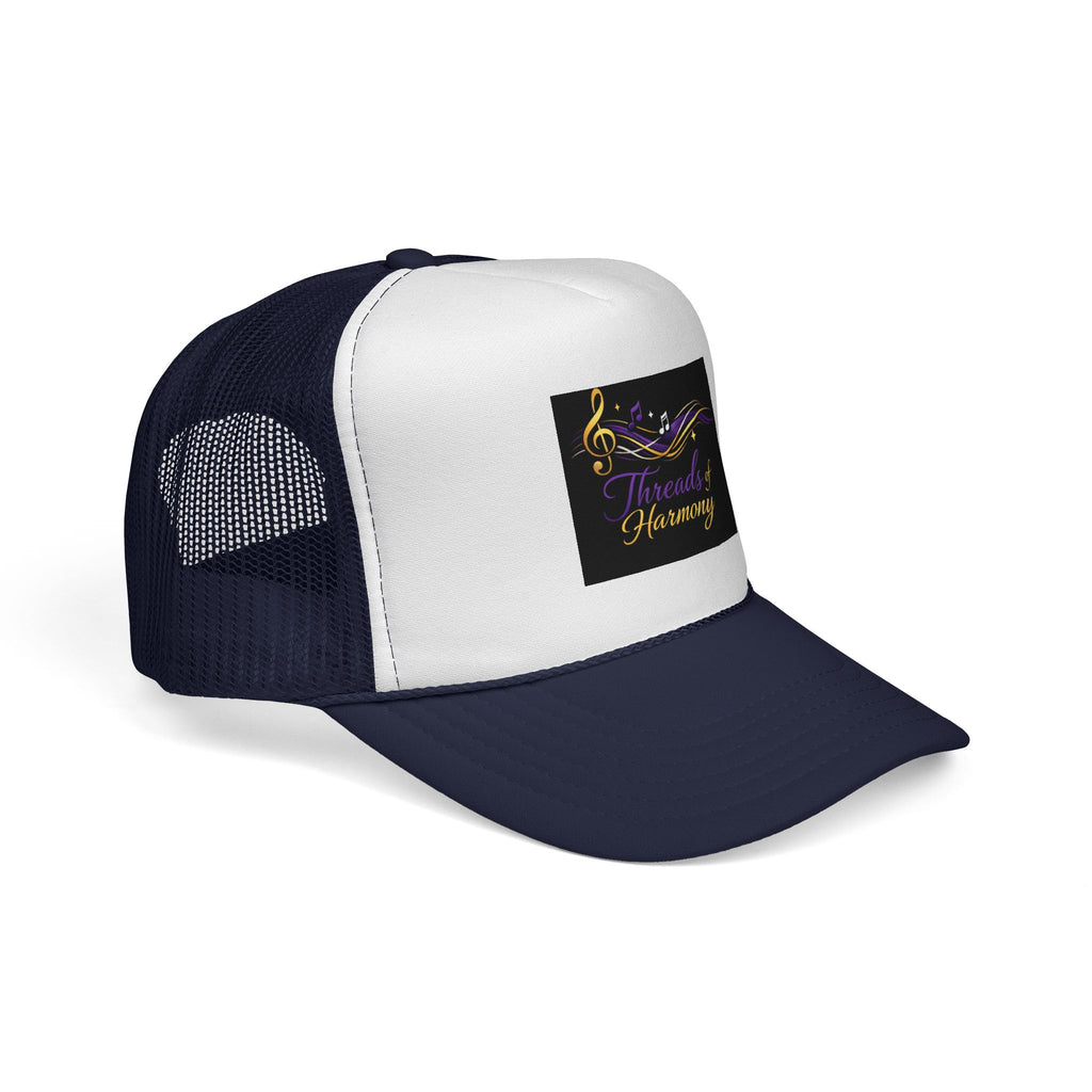 Trucker Cap — "Threads of Harmony" Music Note Embroidered Mesh Hat