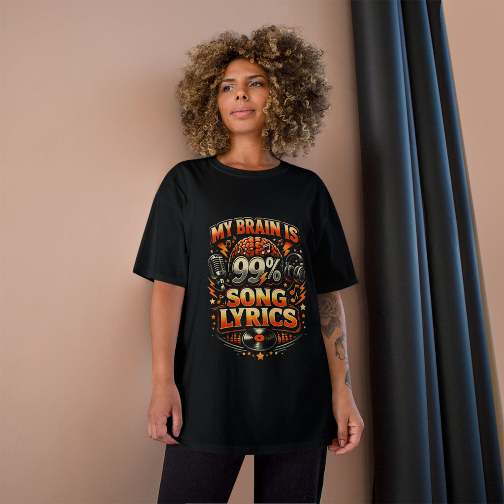 Song Lyrics T-Shirt — "My Brain Is 99% Song Lyrics" Retro Music Tee