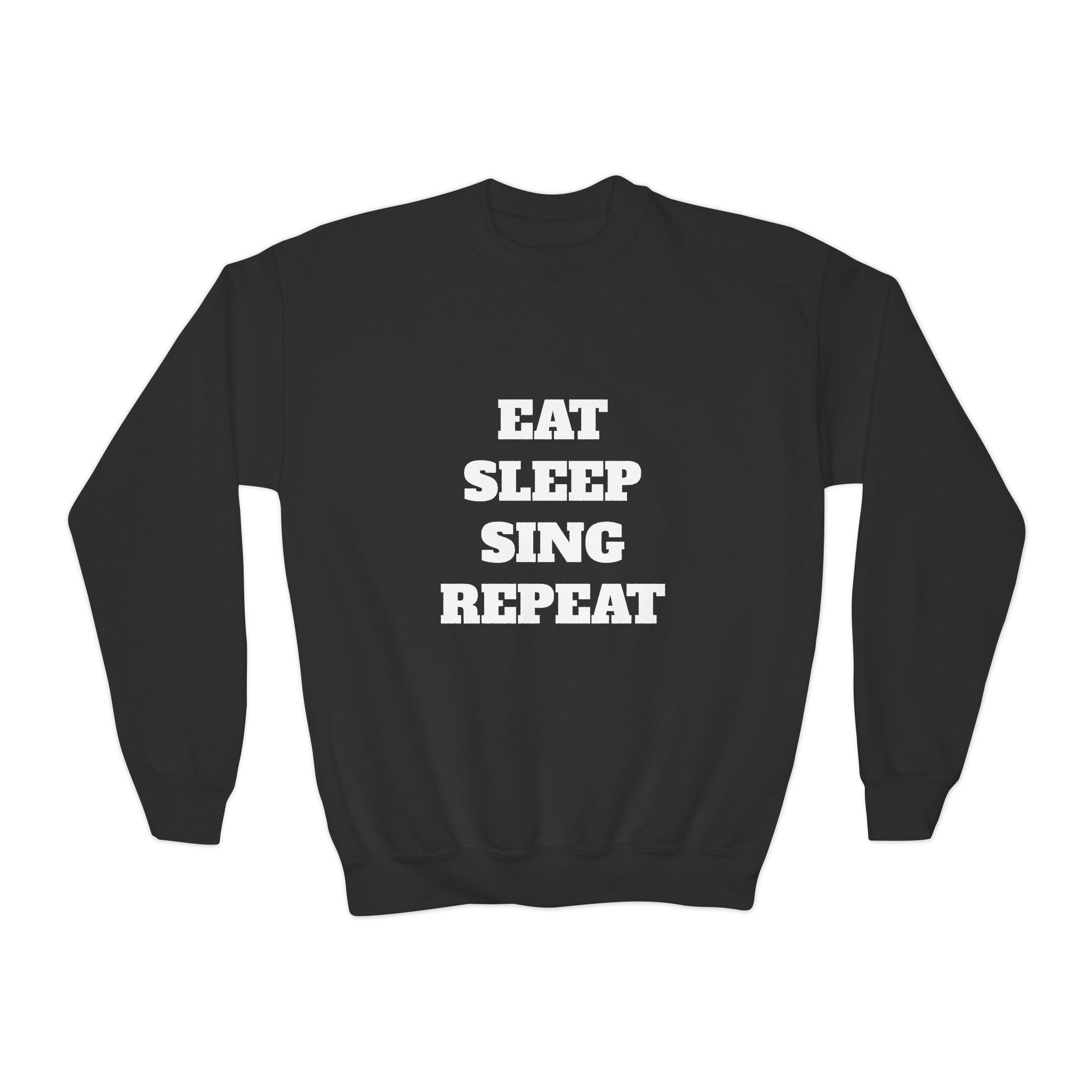 Youth Crewneck Sweatshirt – "Eat Sleep Sing Repeat" Kids Music Lover Pullover