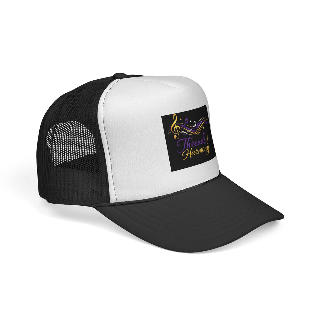 Trucker Cap — "Threads of Harmony" Music Note Embroidered Mesh Hat