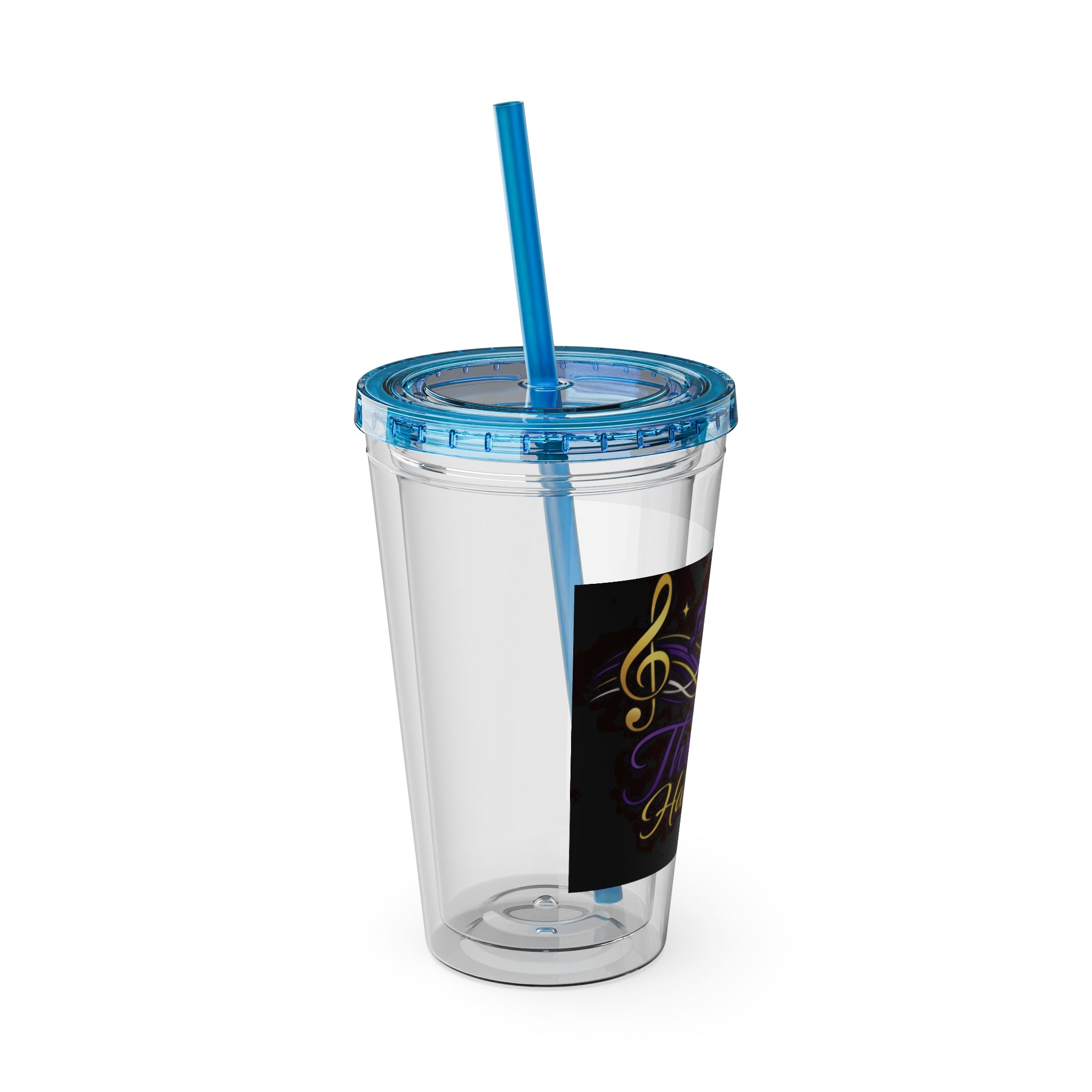 Thread & Harmony 16oz Tumbler with Straw – Music Note Graphic
