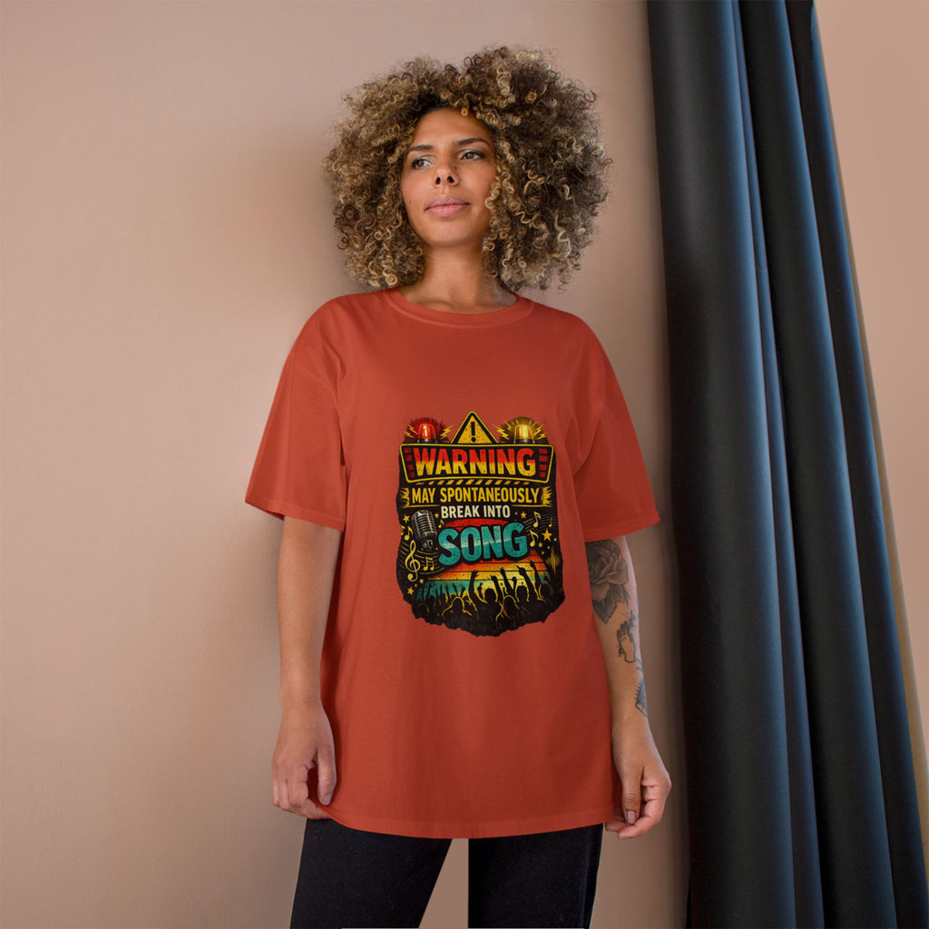 Warning I May Spontaneously Break Into Song T-Shirt — Funny Music Lover Tee