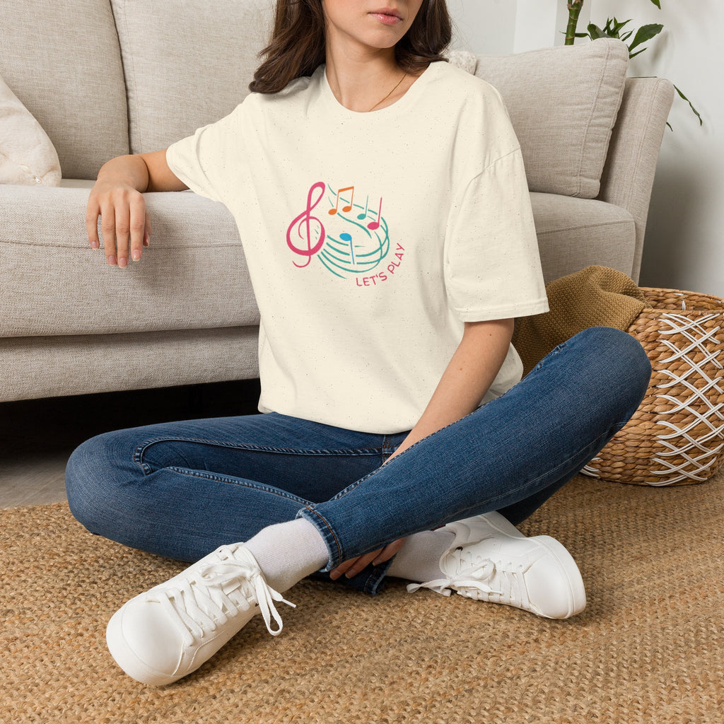 Let's Play Music T-Shirt — Colorful Treble Clef & Notes Graphic