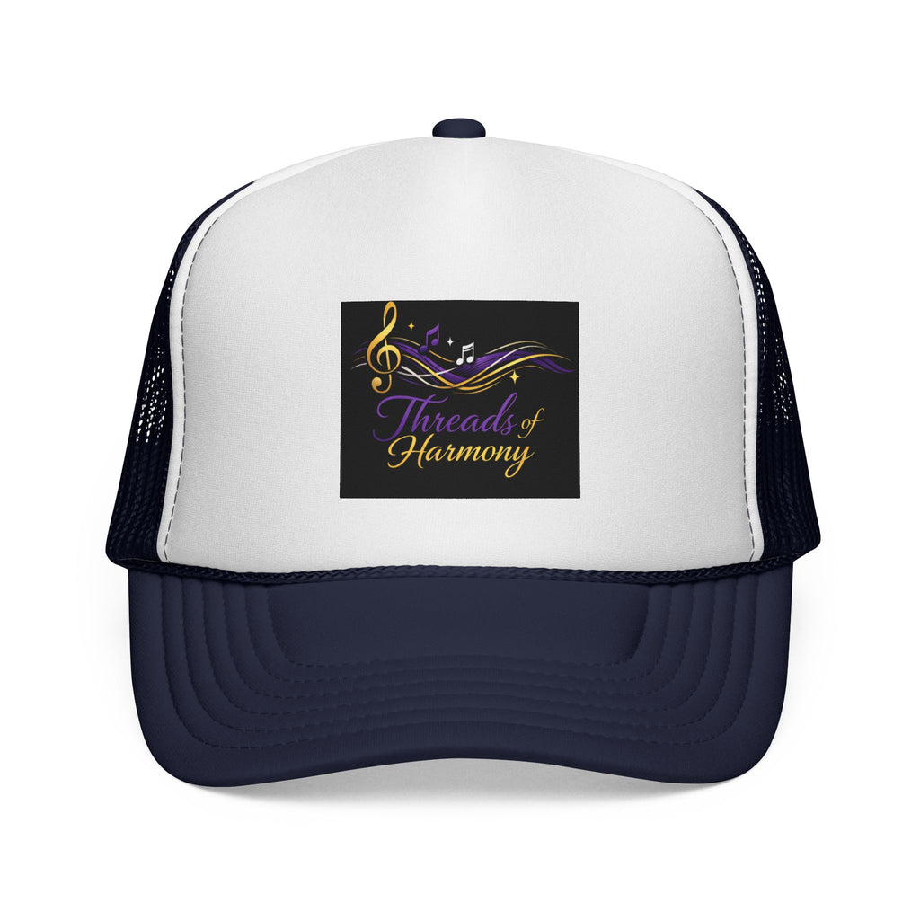 Trucker Cap — "Threads of Harmony" Music Note Embroidered Mesh Hat