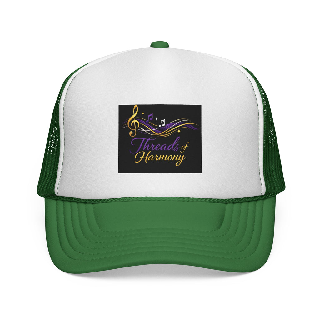 Trucker Cap — "Threads of Harmony" Music Note Embroidered Mesh Hat