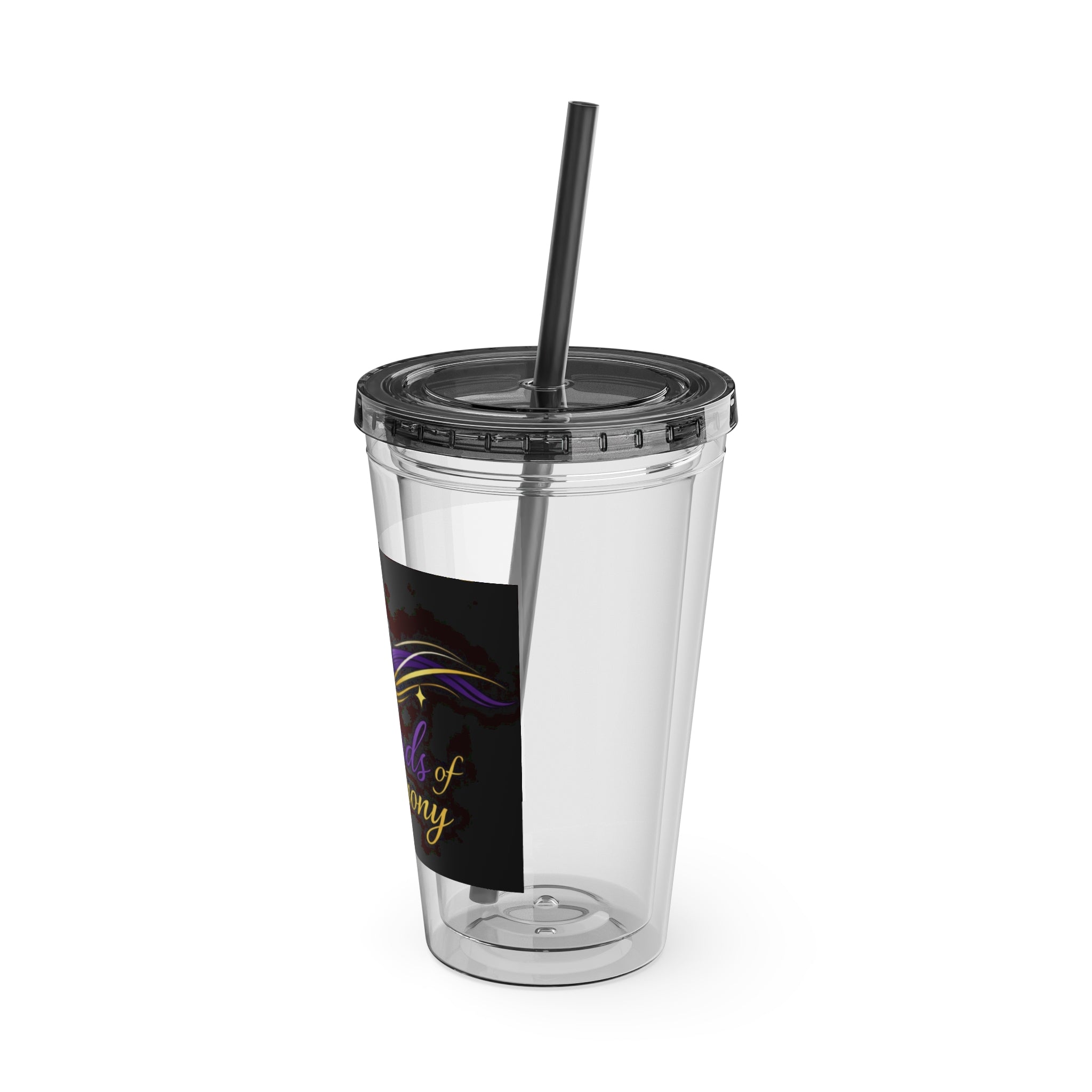 Thread & Harmony 16oz Tumbler with Straw – Music Note Graphic