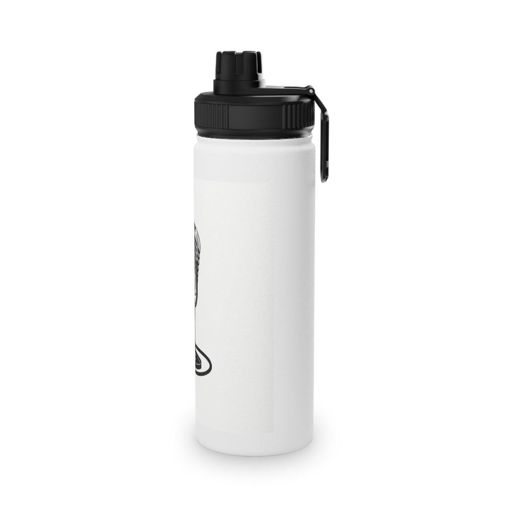 Vintage Microphone Stainless Steel Water Bottle – Retro Mic Design Sports Lid